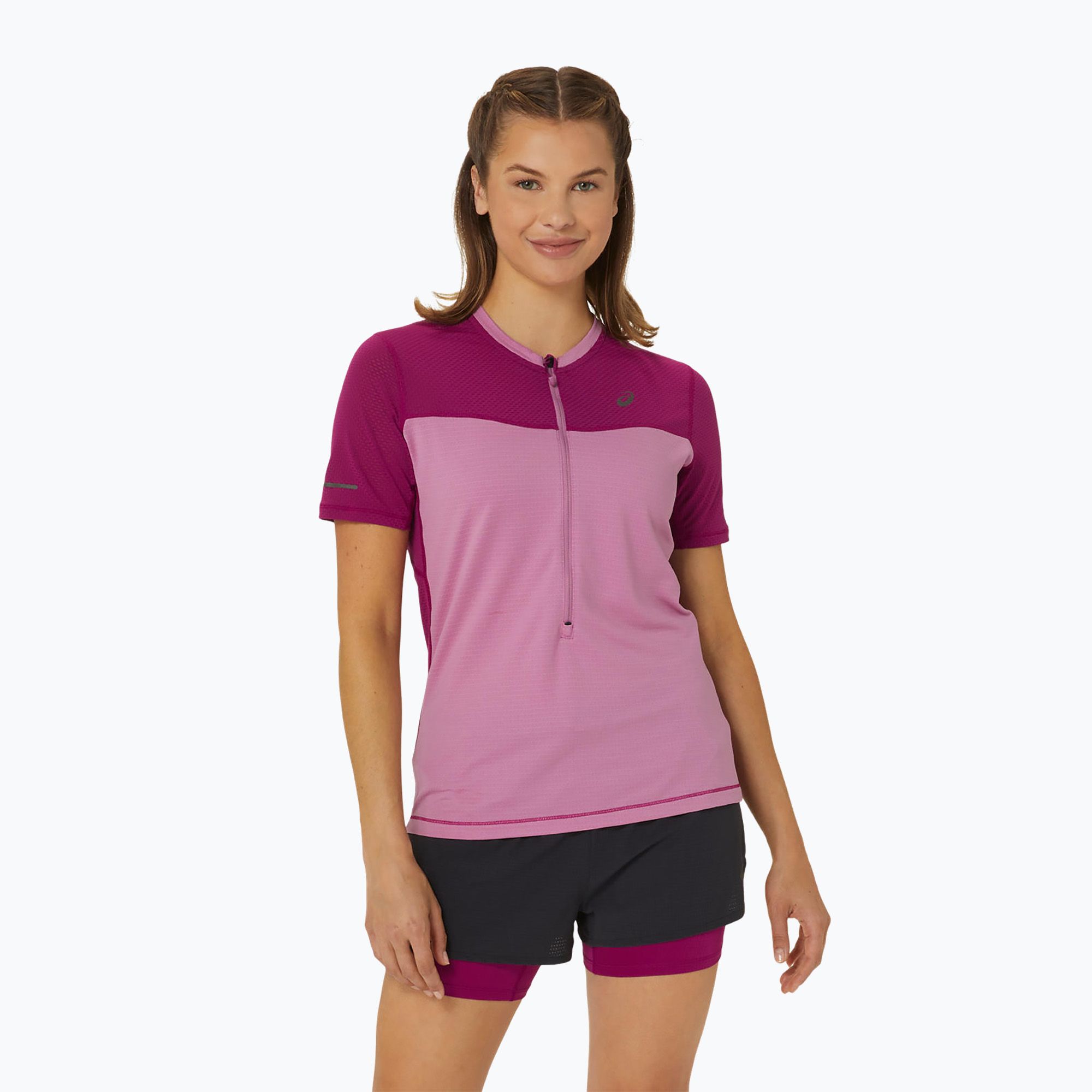 Koszulka do biegania damska ASICS Fuijtrail Top soft berry/blackberry 
