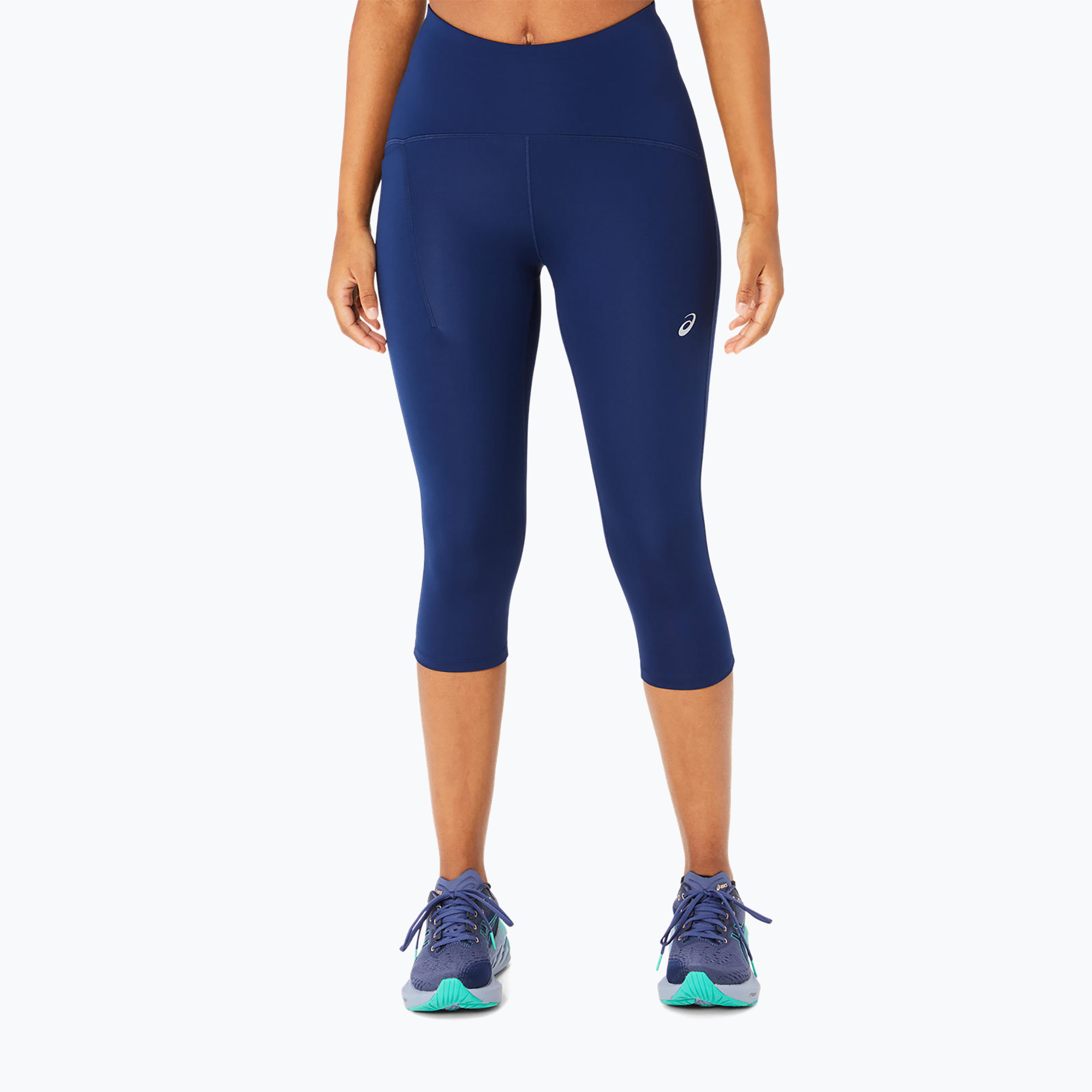 Legginsy do biegania damskie ASICS High Waist Capri blue expanse 