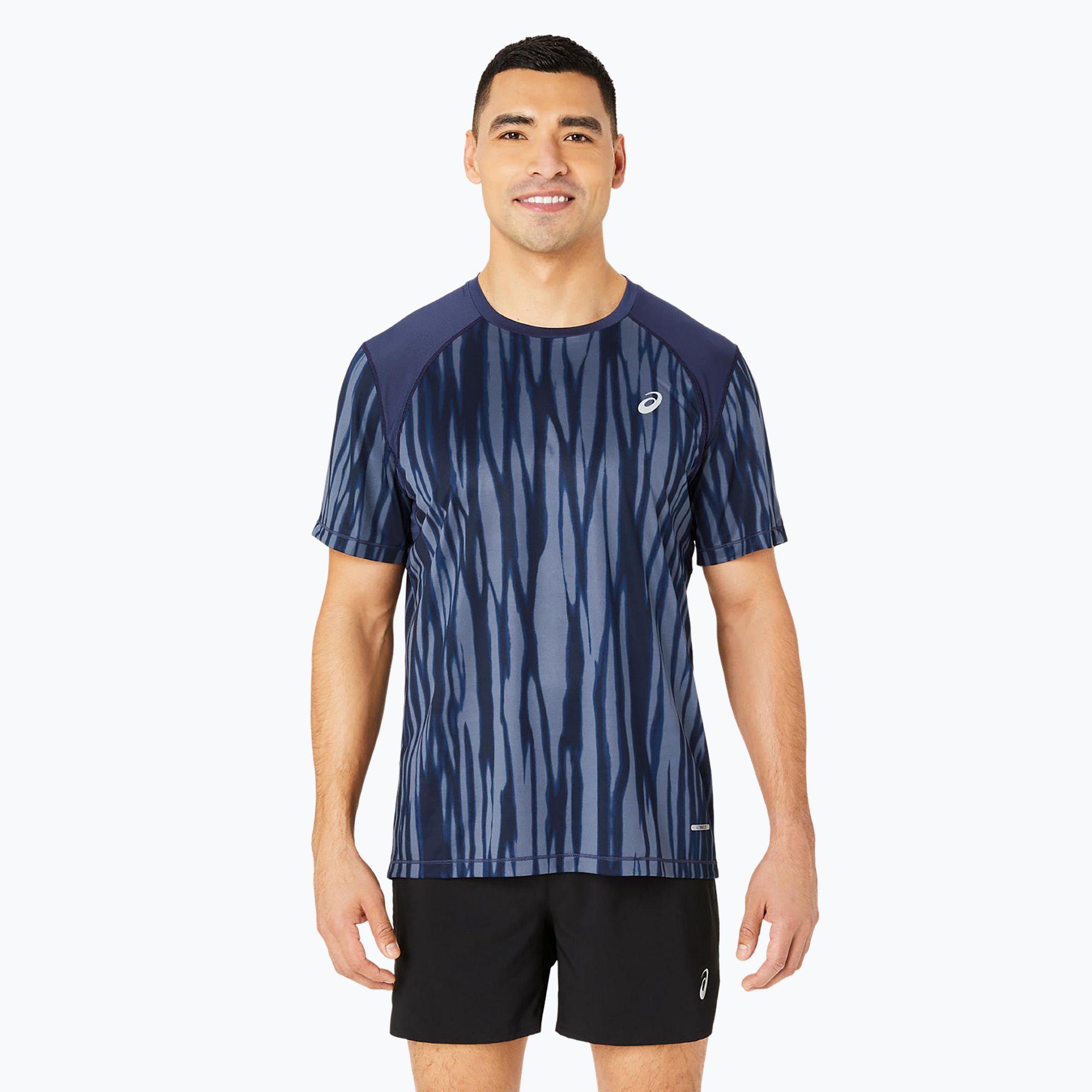 Koszulka do biegania męska ASICS Road All Over Print Top blue expanse/midnight 