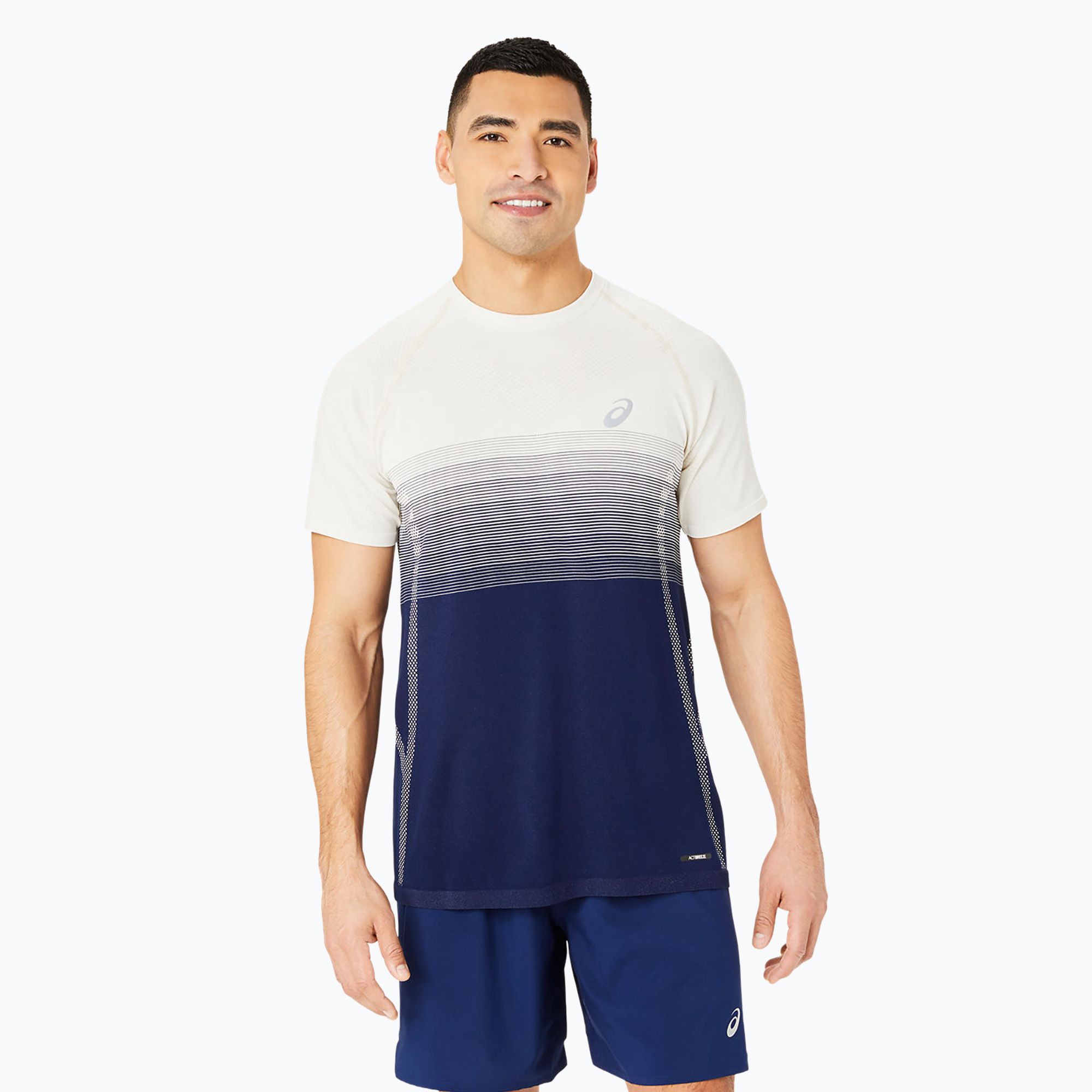 Koszulka do biegania męska ASICS Seamless birch/blue expanse 
