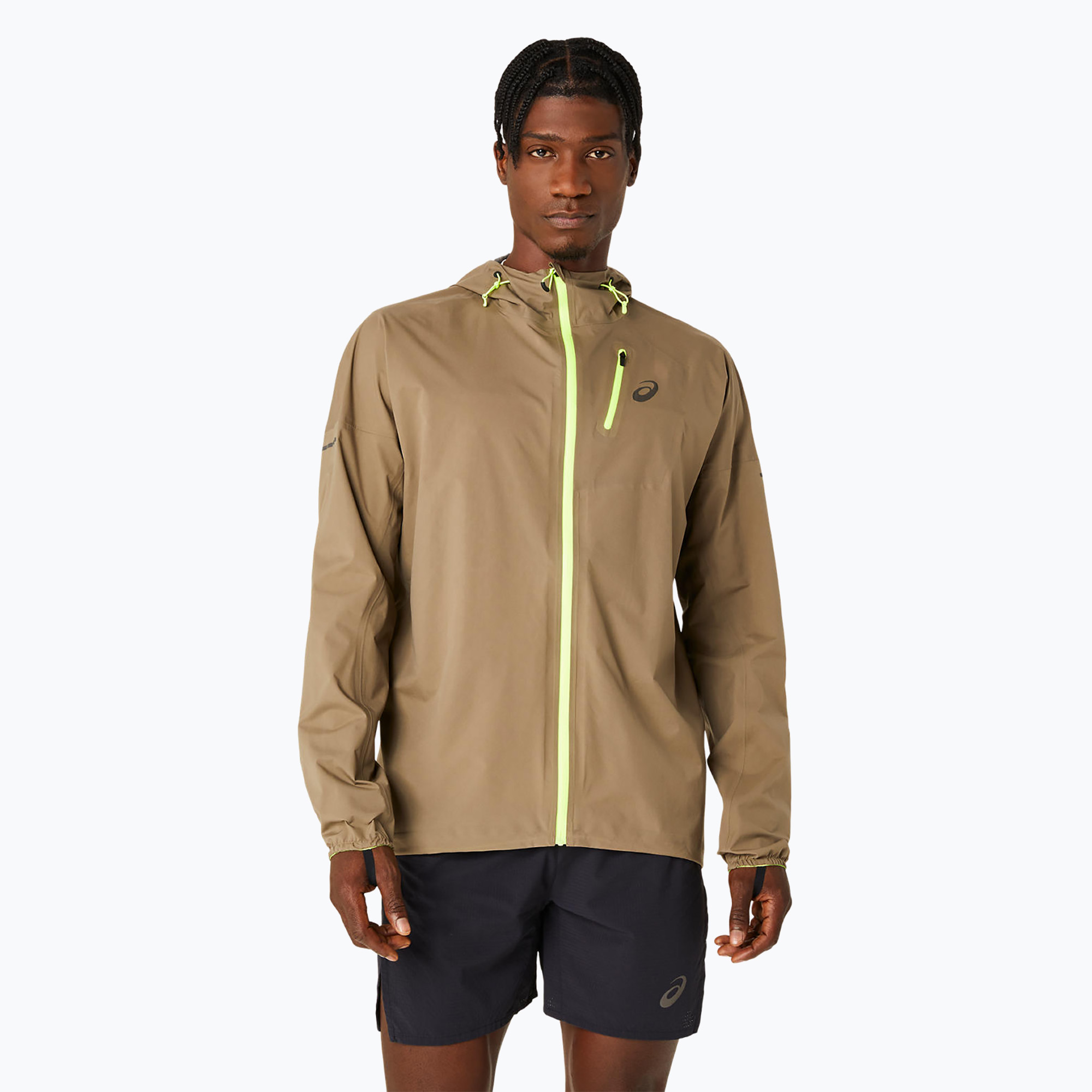 Kurtka do biegania męska ASICS Fujitrail Waterproof pepper 