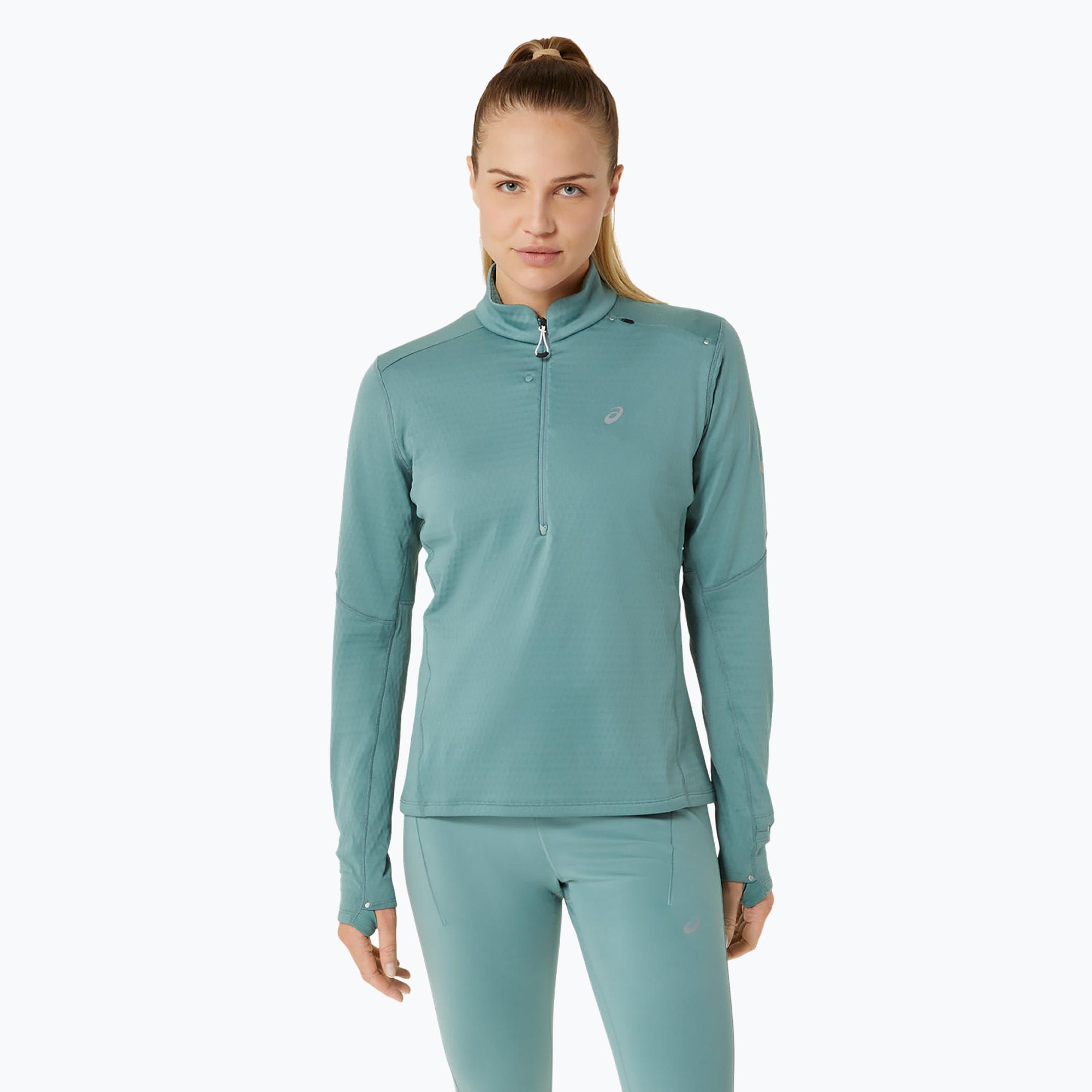 Bluza do biegania damska ASICS Road Winter 1/2 Zip Mid Layer celadon 