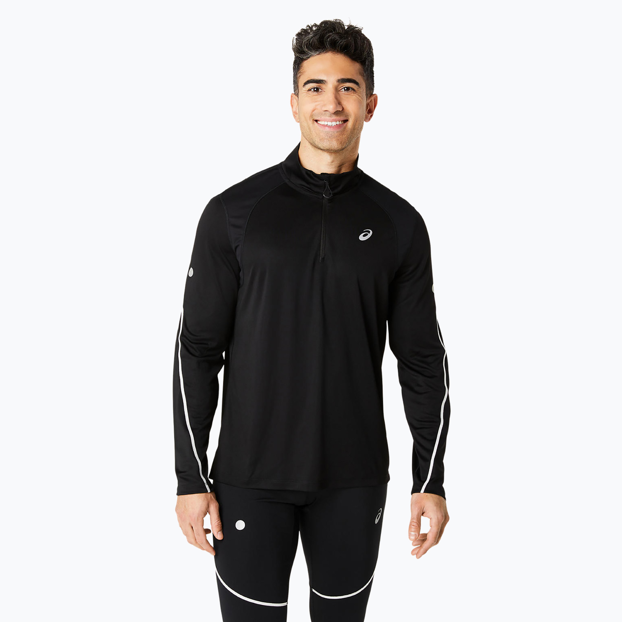 Lonsleeve do biegania męski ASICS Road Lite-Show 1/2 Zip performance black 