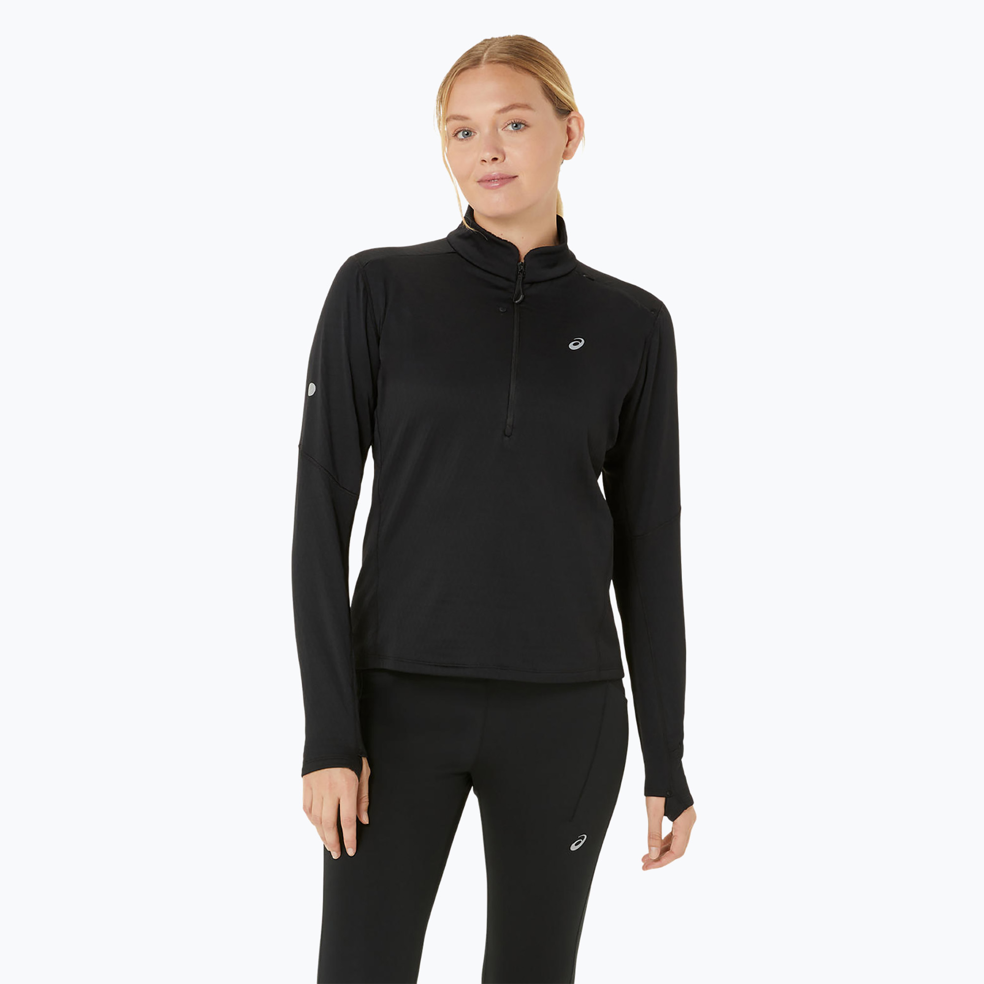 Bluza do biegania damska ASICS Road Winter 1/2 Zip Mid Layer performance black 
