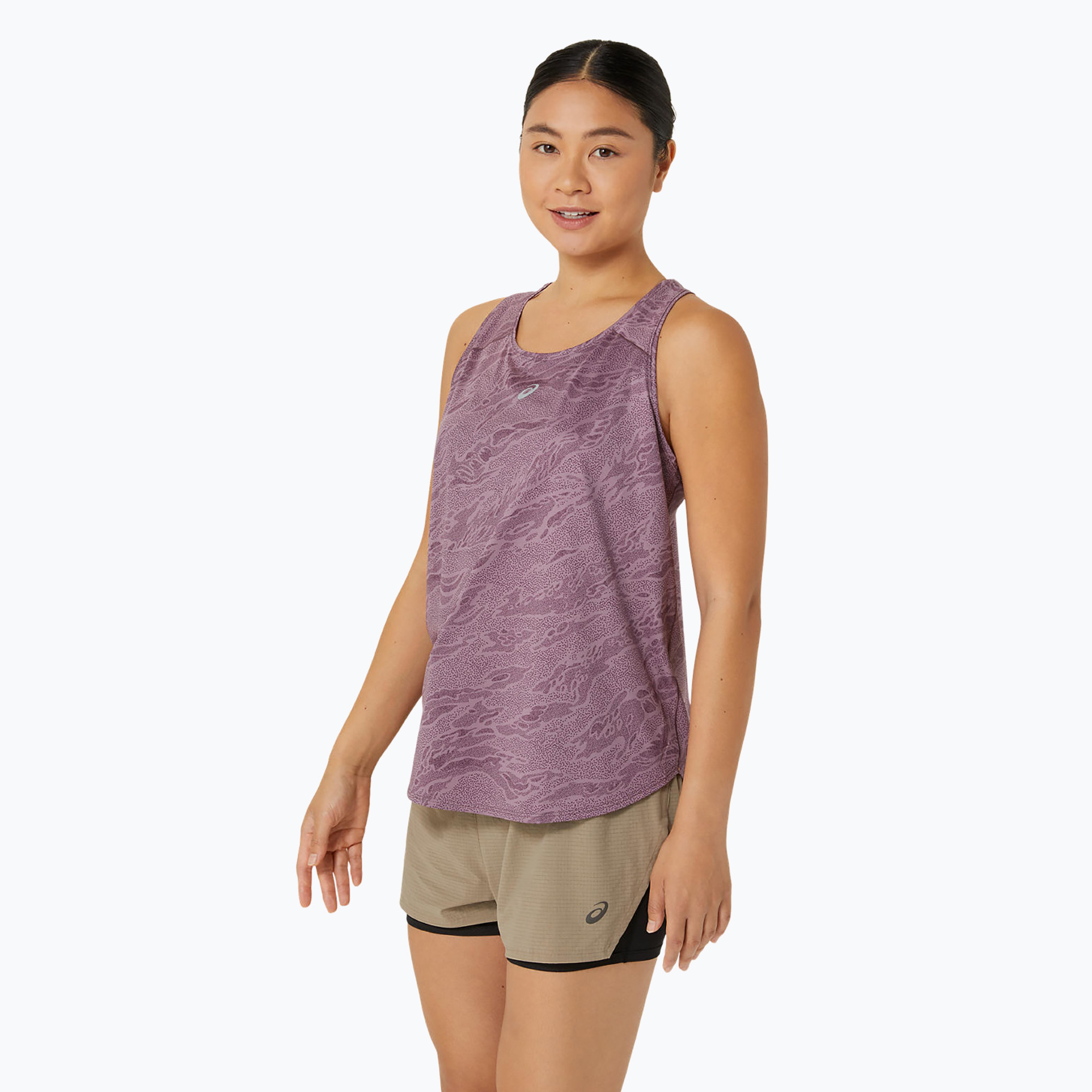 Koszulka do biegania damska ASICS Road All Over Print Tank dusty mauve 