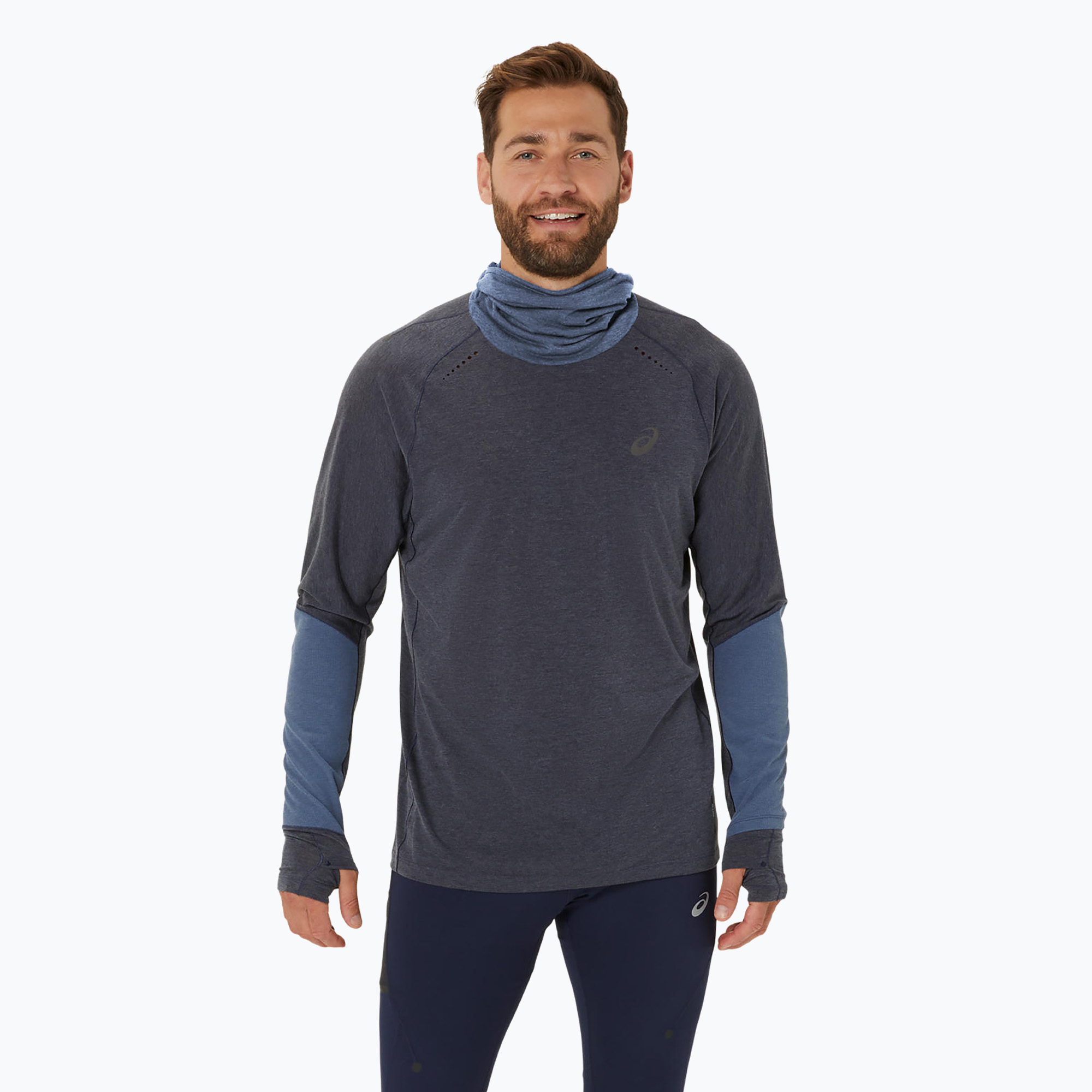 Bluza do biegania męska ASICS Metarun Winter LS Hoodie midnight 