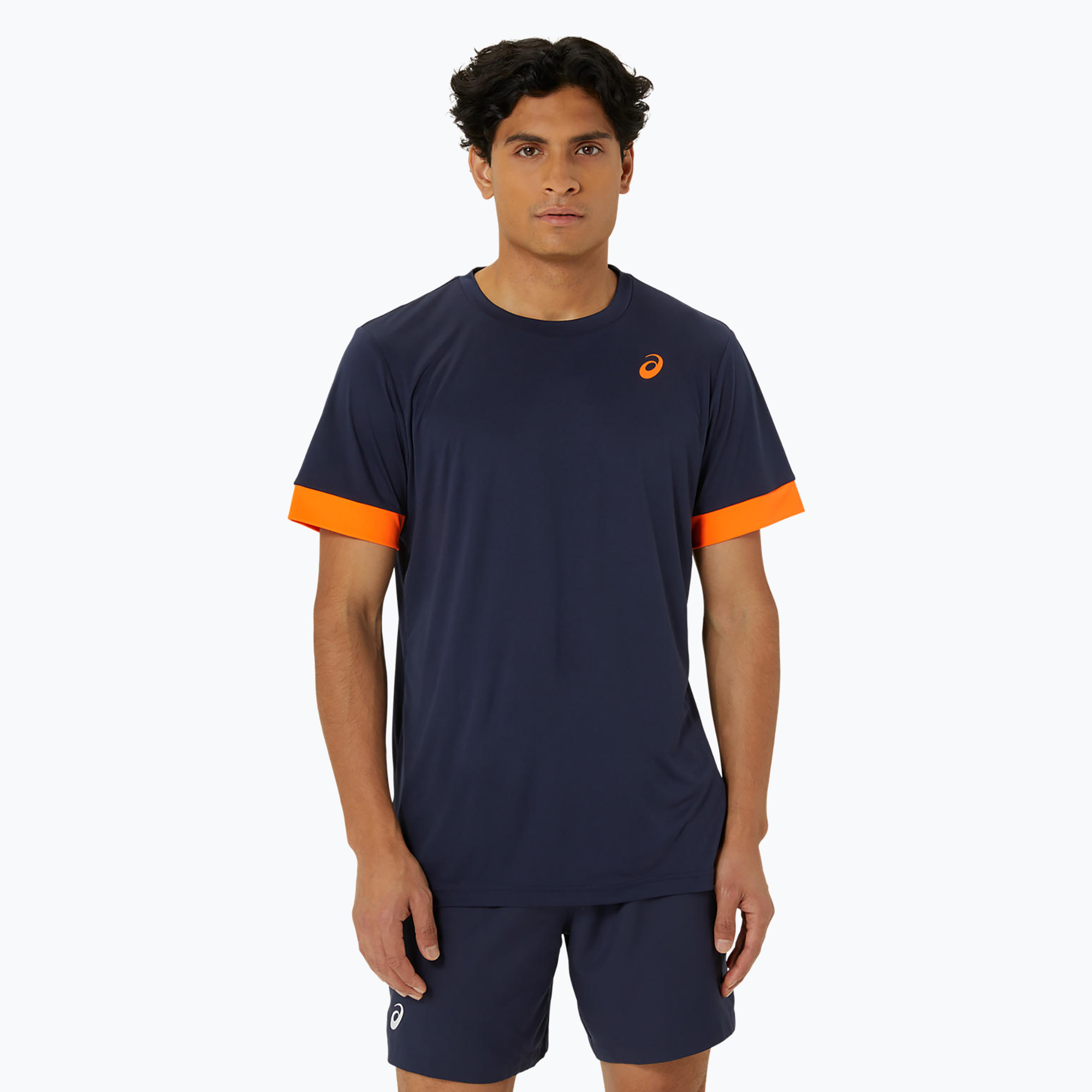 Koszulka tenisowa męska ASICS Court SS Top midnight/shocking orange 
