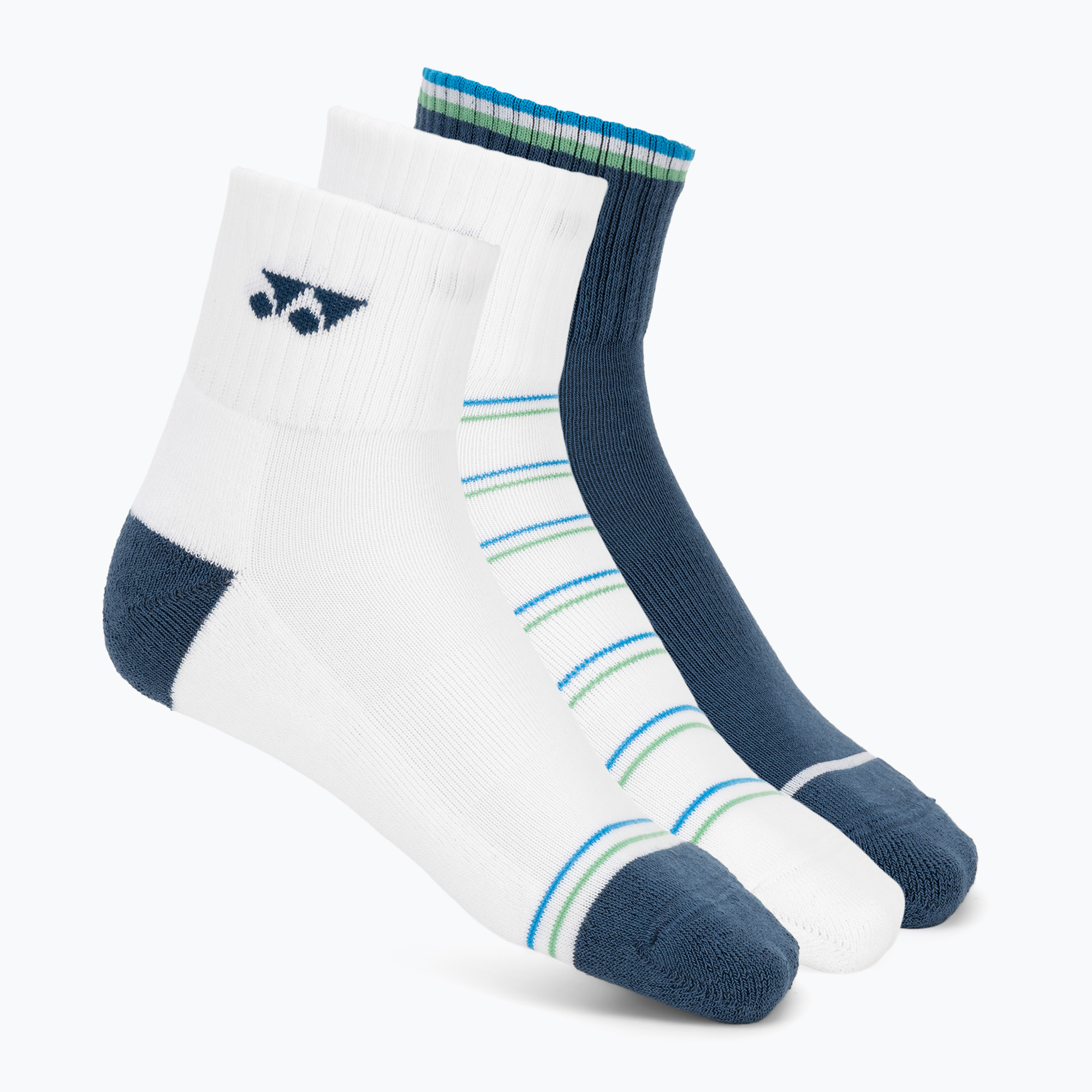 Чорапи YONEX 19236 Quarter 3 чифта navy/white/green