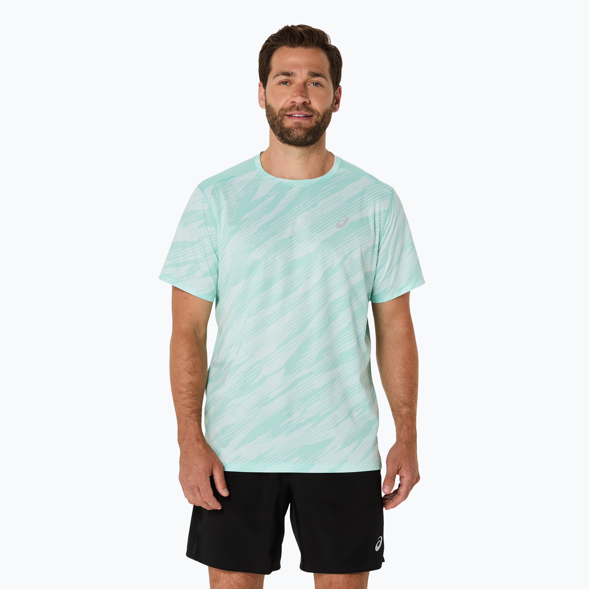 Koszulka do biegania męska ASICS Core All Over Print SS Top oasis green 