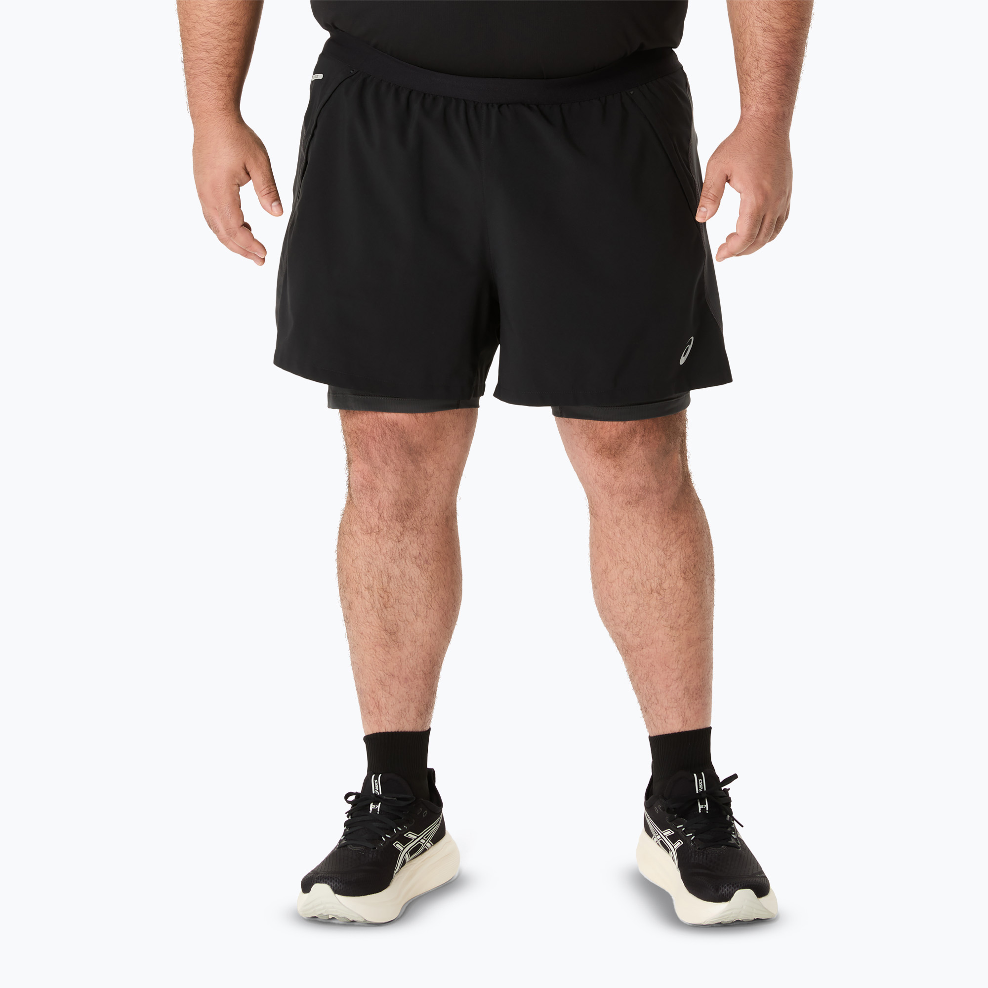 Spodenki do biegania męskie ASICS Road 2N1 5IN performance black/graphite grey 