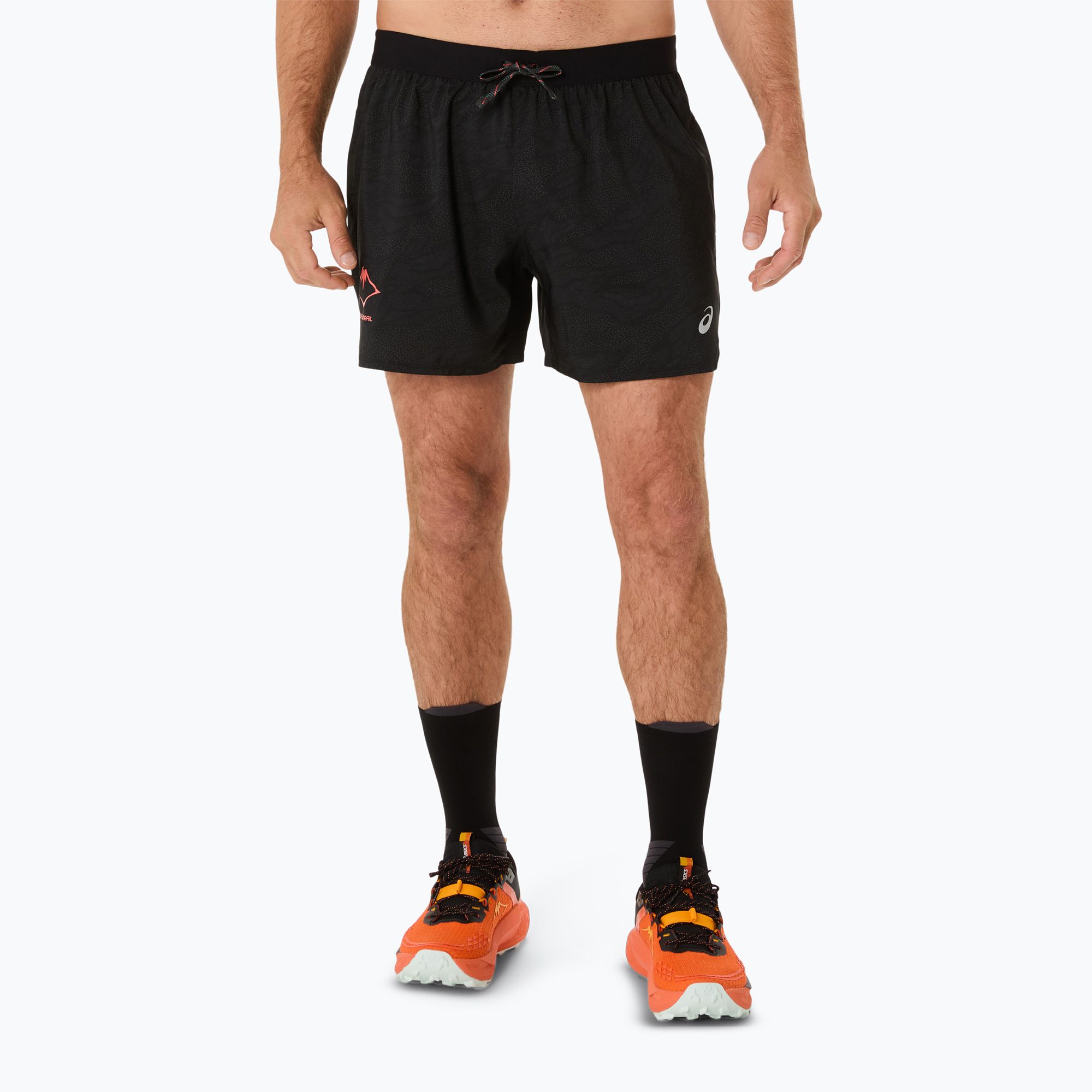 Spodenki do biegania męskie ASICS Fujitrail All Over Print 5IN performance black 