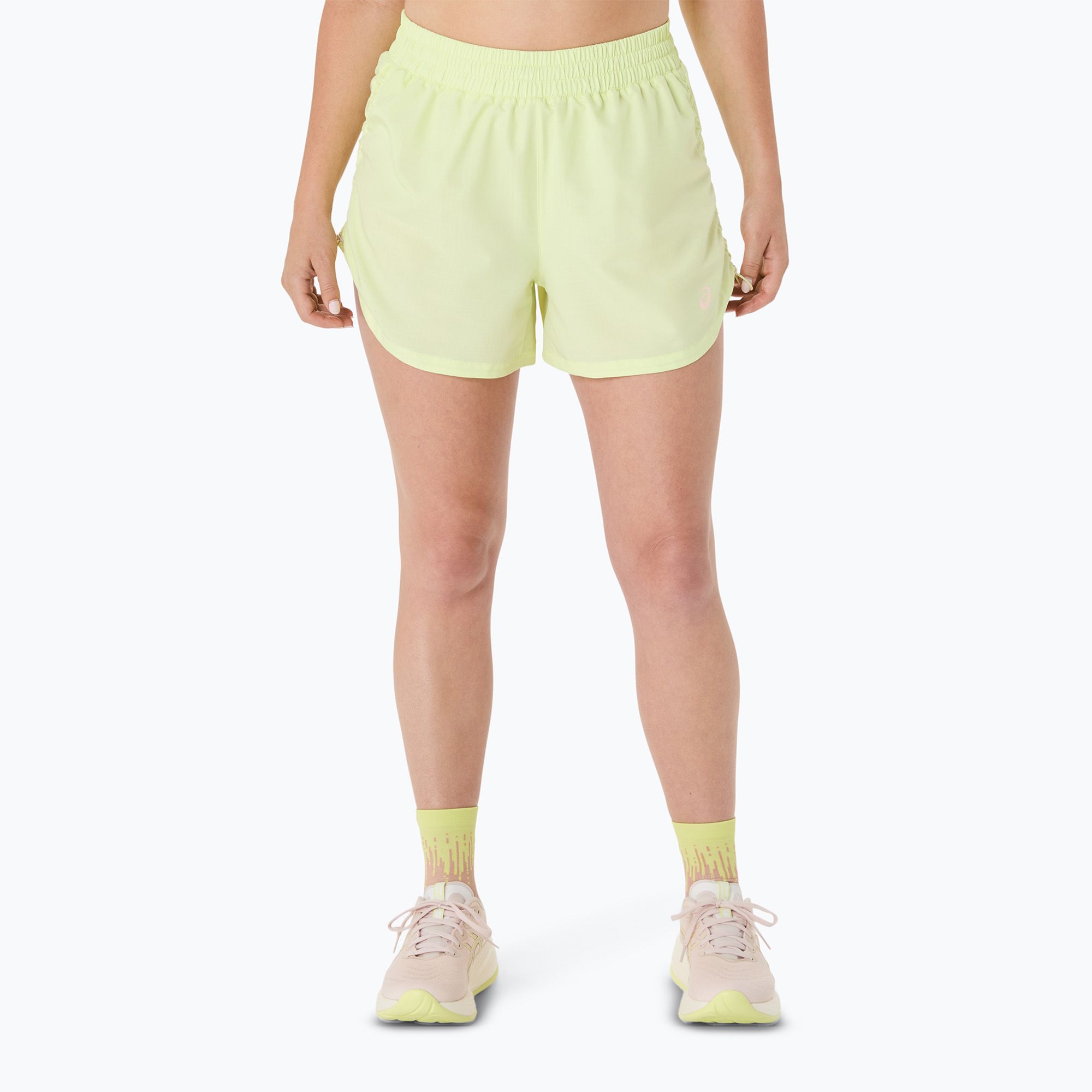 Spodenki do biegania damskie ASICS Nagino Run Adjustable 4IN huddle yellow 