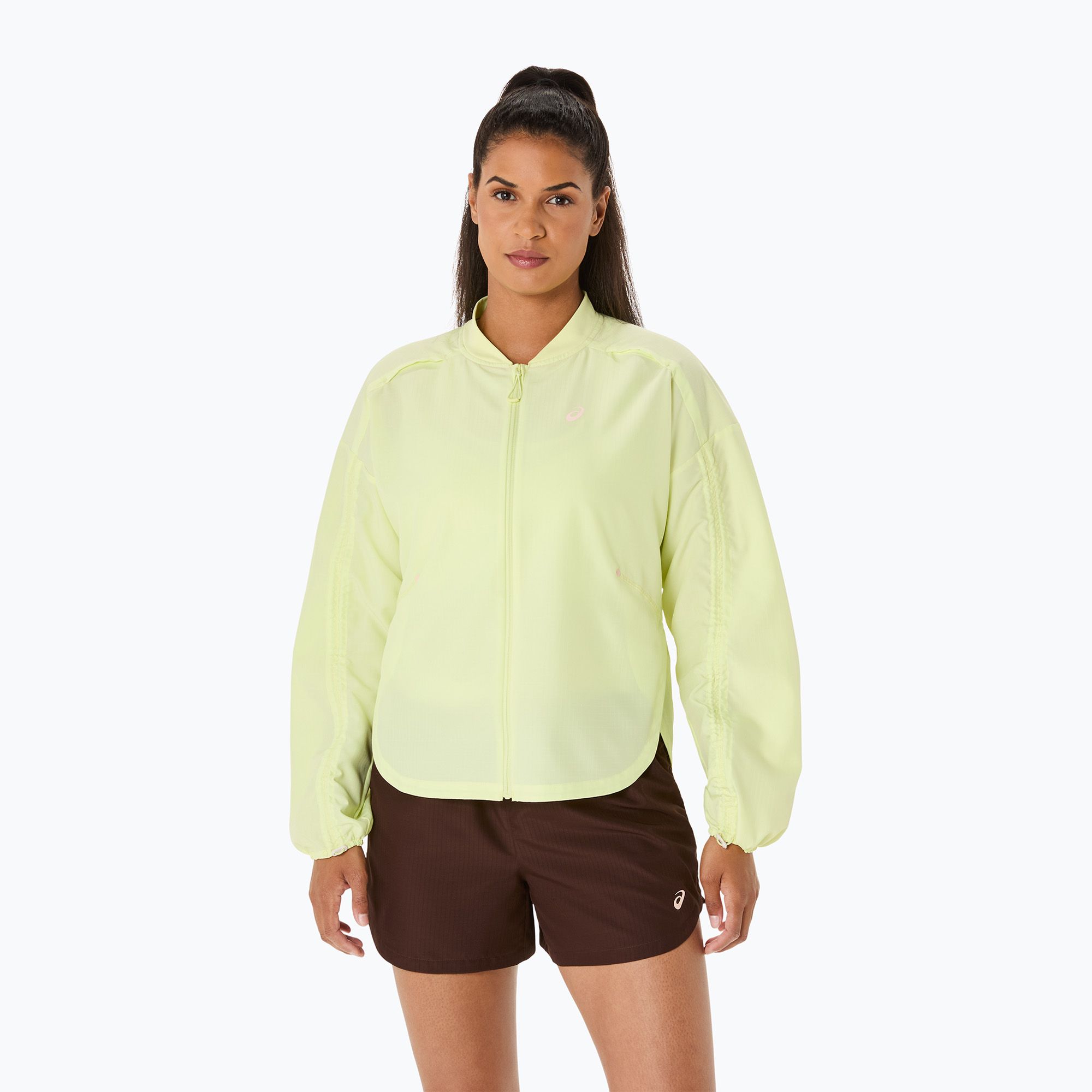 Kurtka do biegania damska ASICS Nagino Run Adjustable huddle yellow 