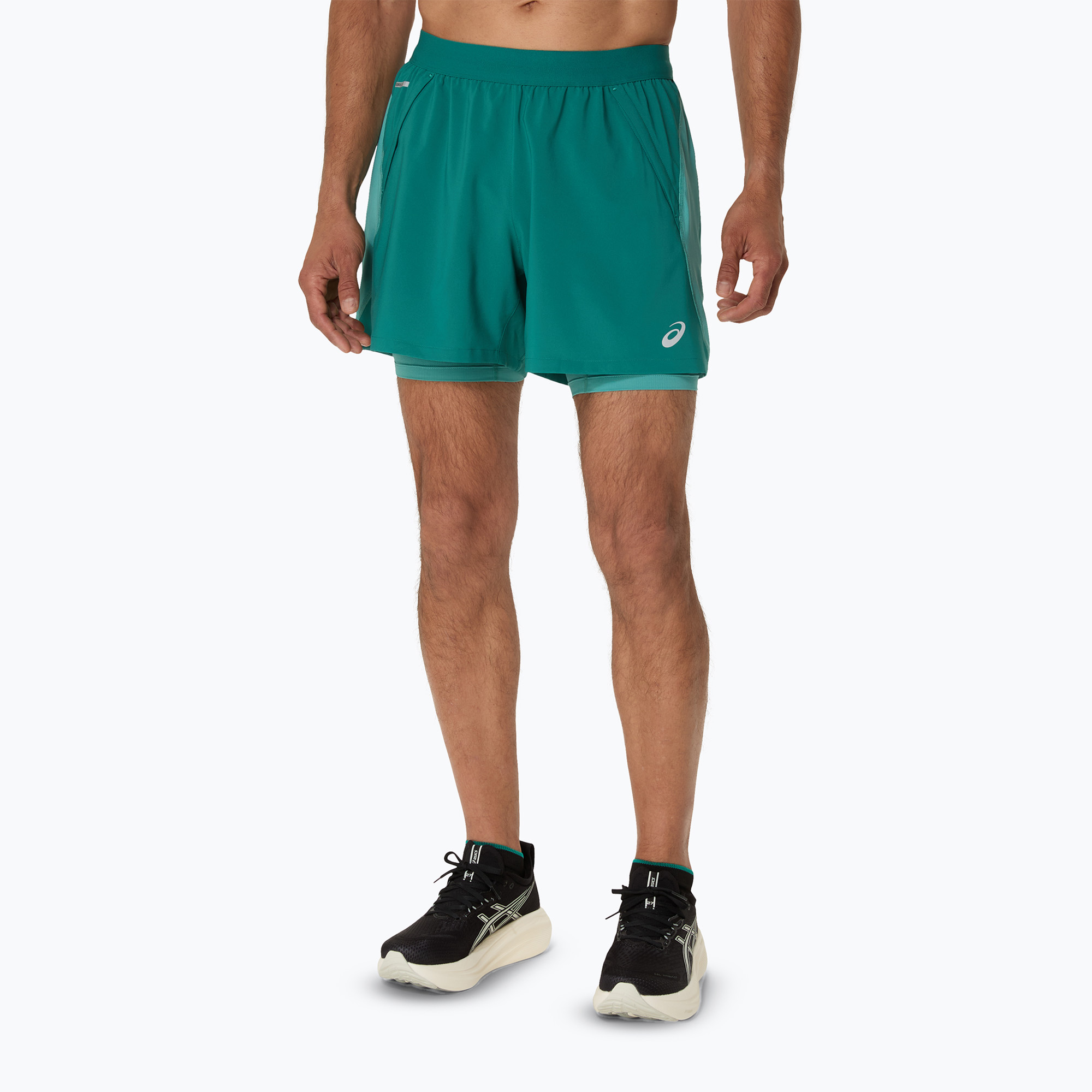 Spodenki do biegania męskie ASICS Road 2N1 5IN rainy lake/light teal 