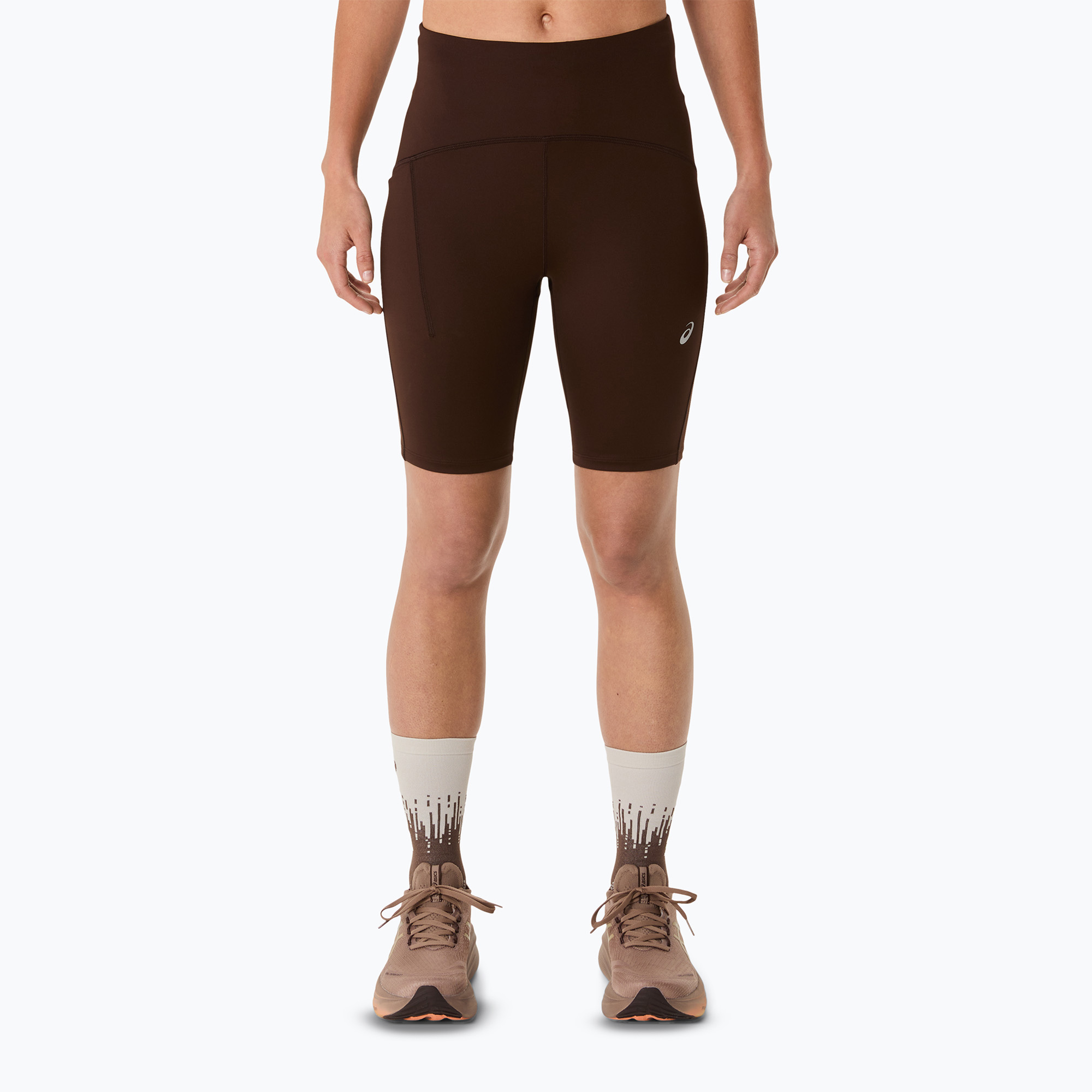 Dámske bežecké šortky ASICS Road High Waist 8IN Sprinter coffee (Road High Waist 8IN Sprinter 2012C967-200)
