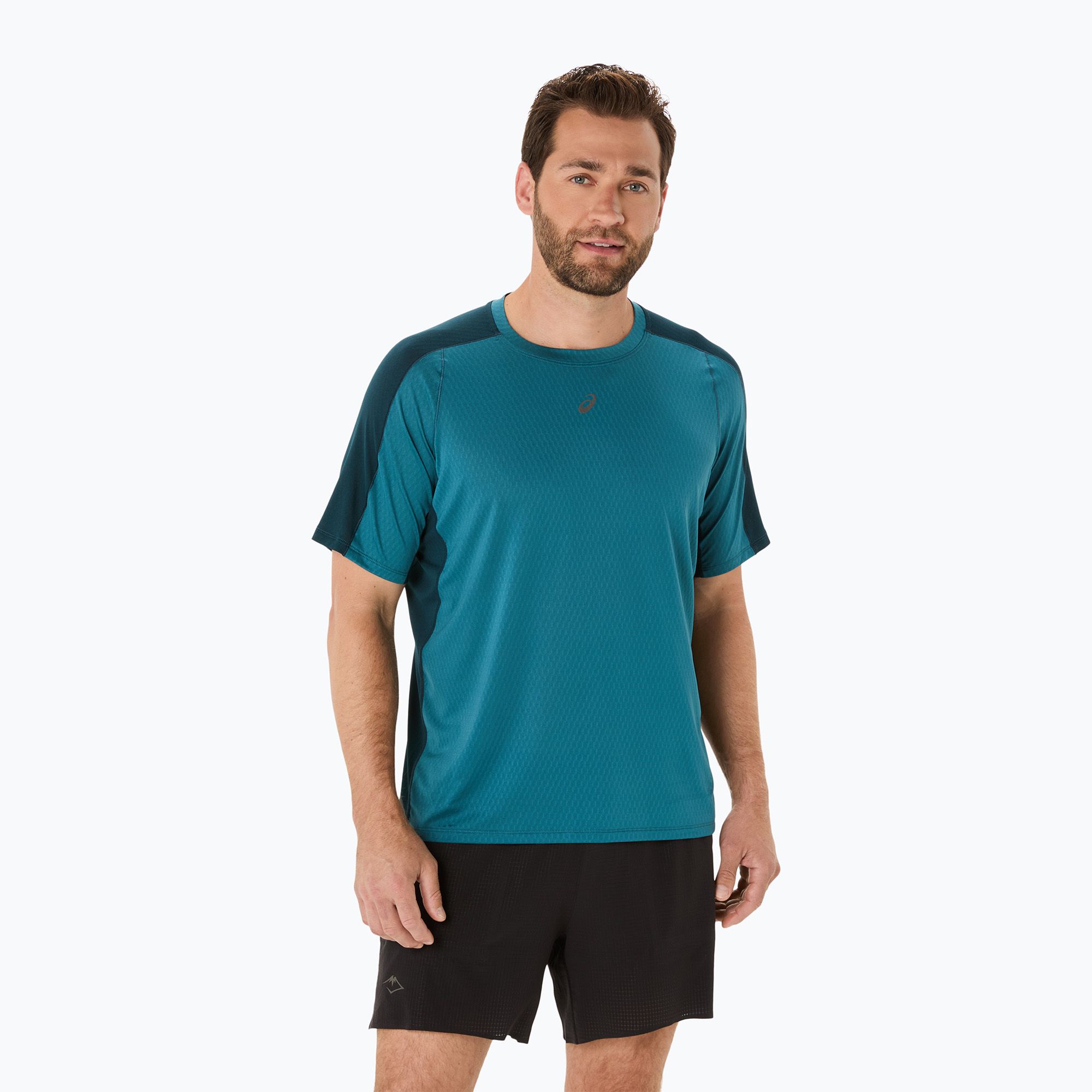 Koszulka do biegania męska ASICS Fujitrail Elite Top atlantis blue/saxon green 