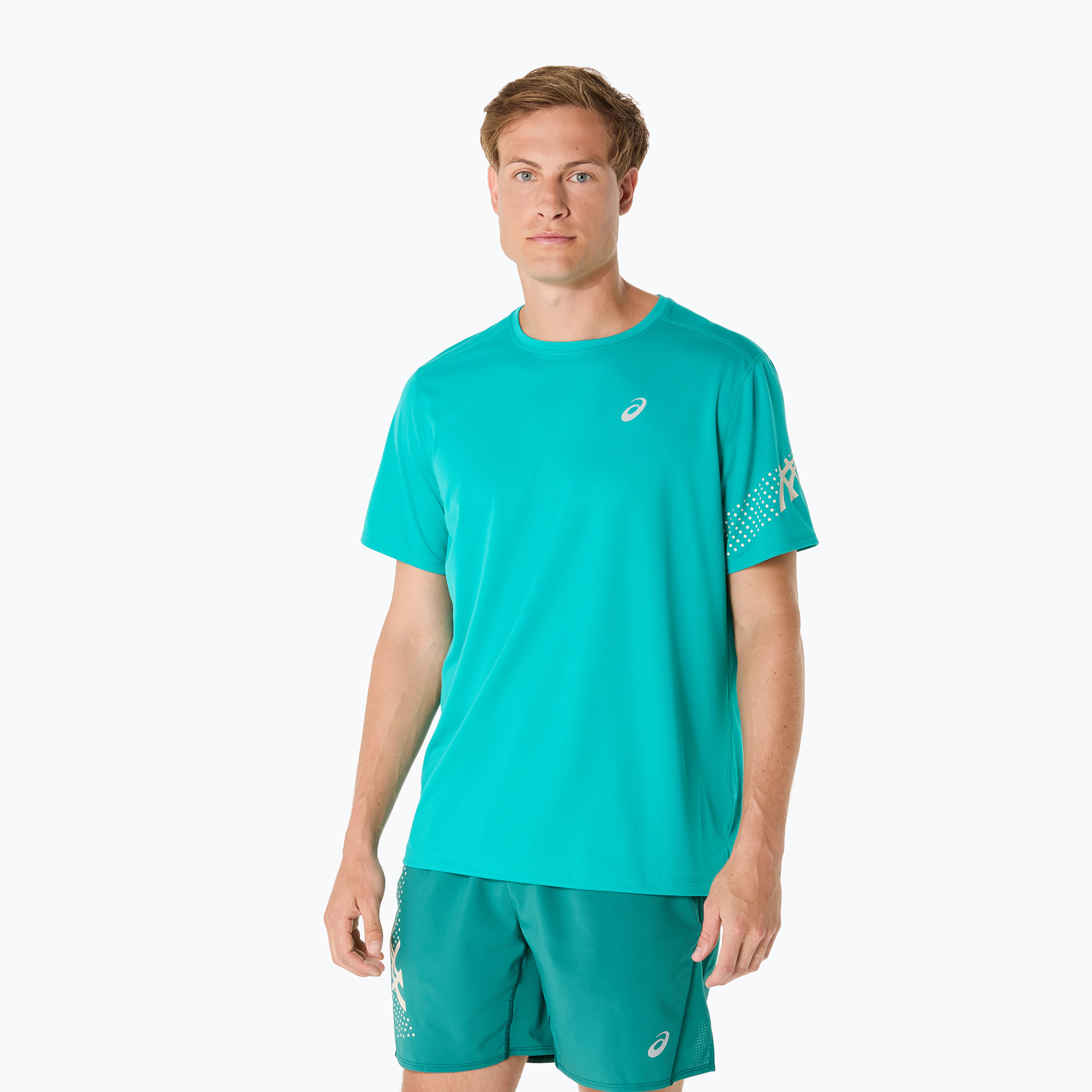 Koszulka do bieganie męska ASICS Icon SS Top wave teal 