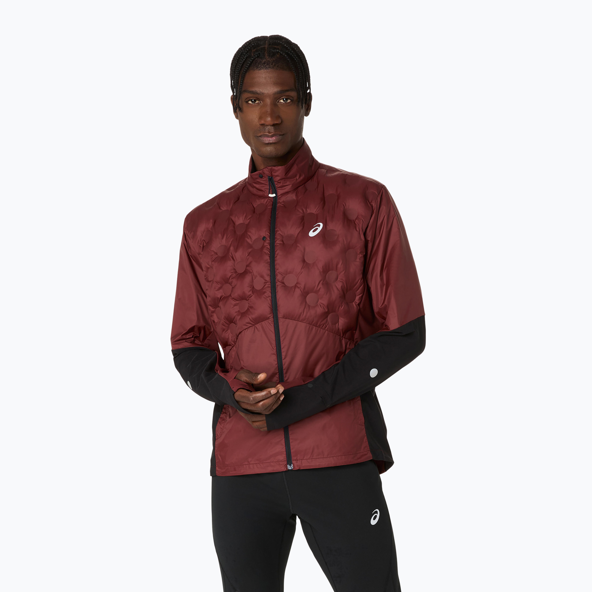 Kurtka do biegania męska ASICS Road Winter dark red planet 