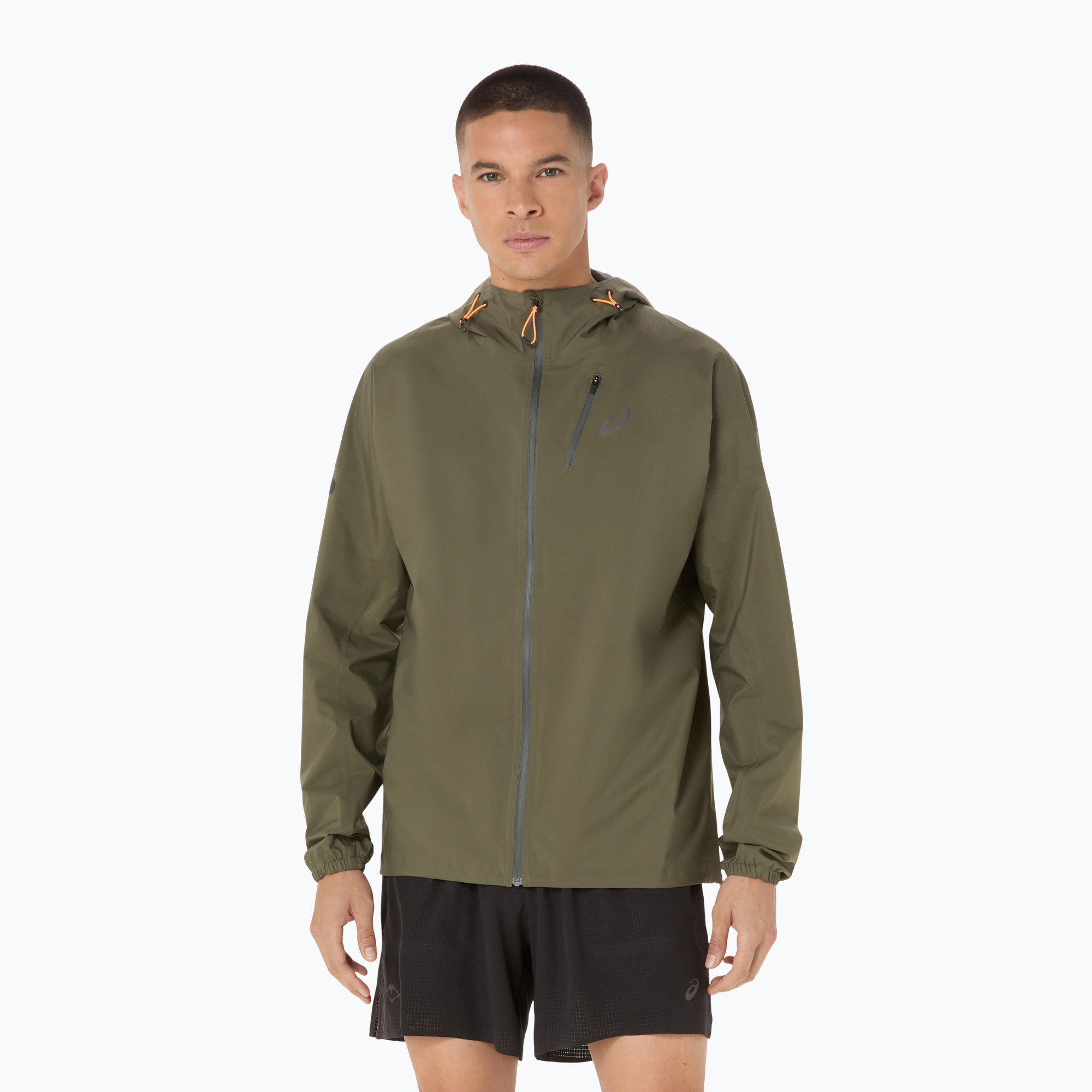 Kurtka do biegania męska ASICS Fujitrail Elite Waterproof mantle green 