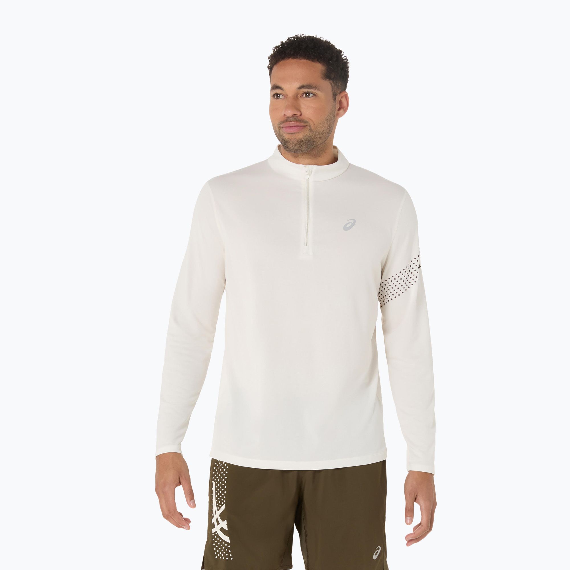 Longsleeve do biegania męski ASICS Icon LS 1/2 Zip cream 