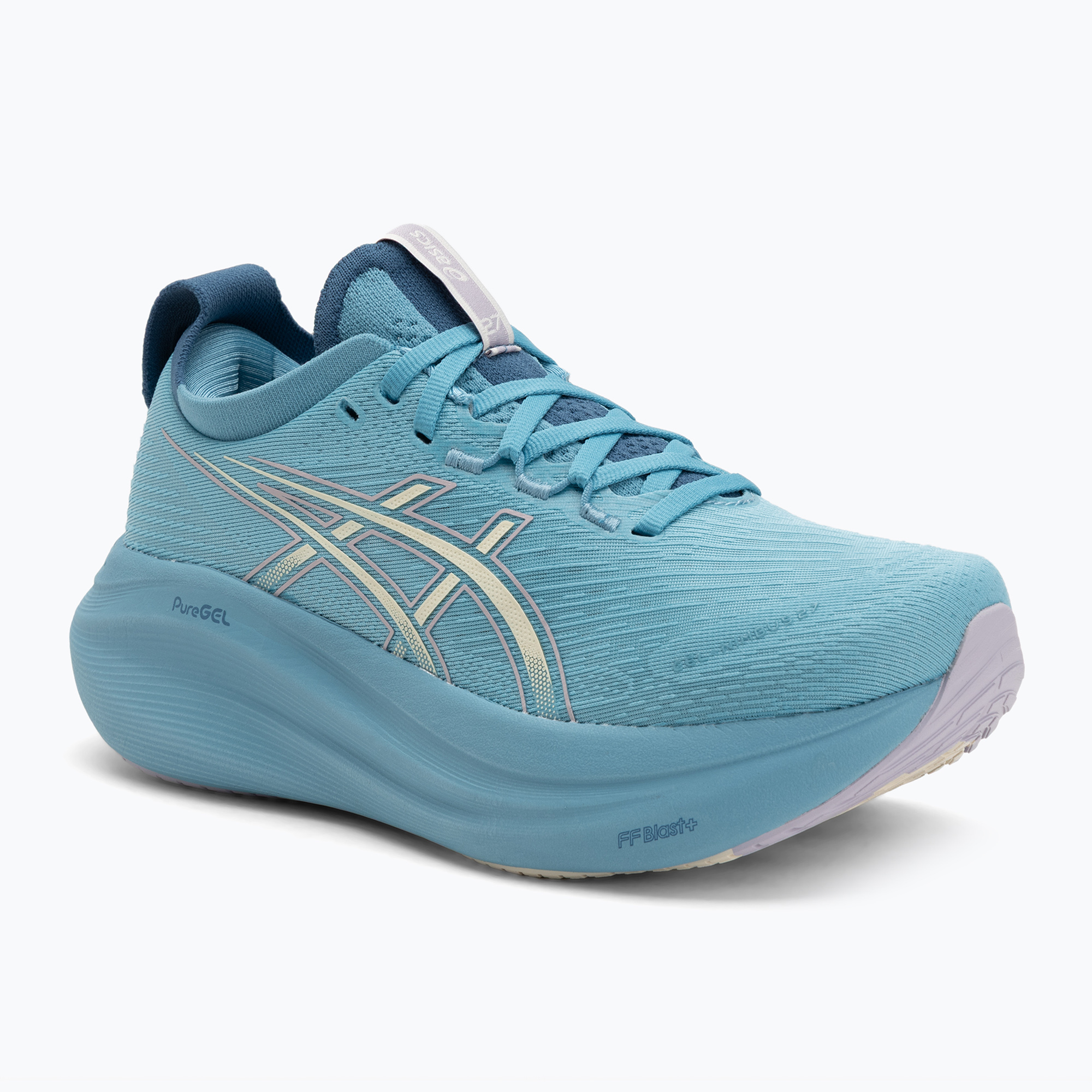 Încălțăminte de alergare pentru femei Asics Gel-Nimbus 27 stillwater/cream (Gel-Nimbus 27 1012B753-401)