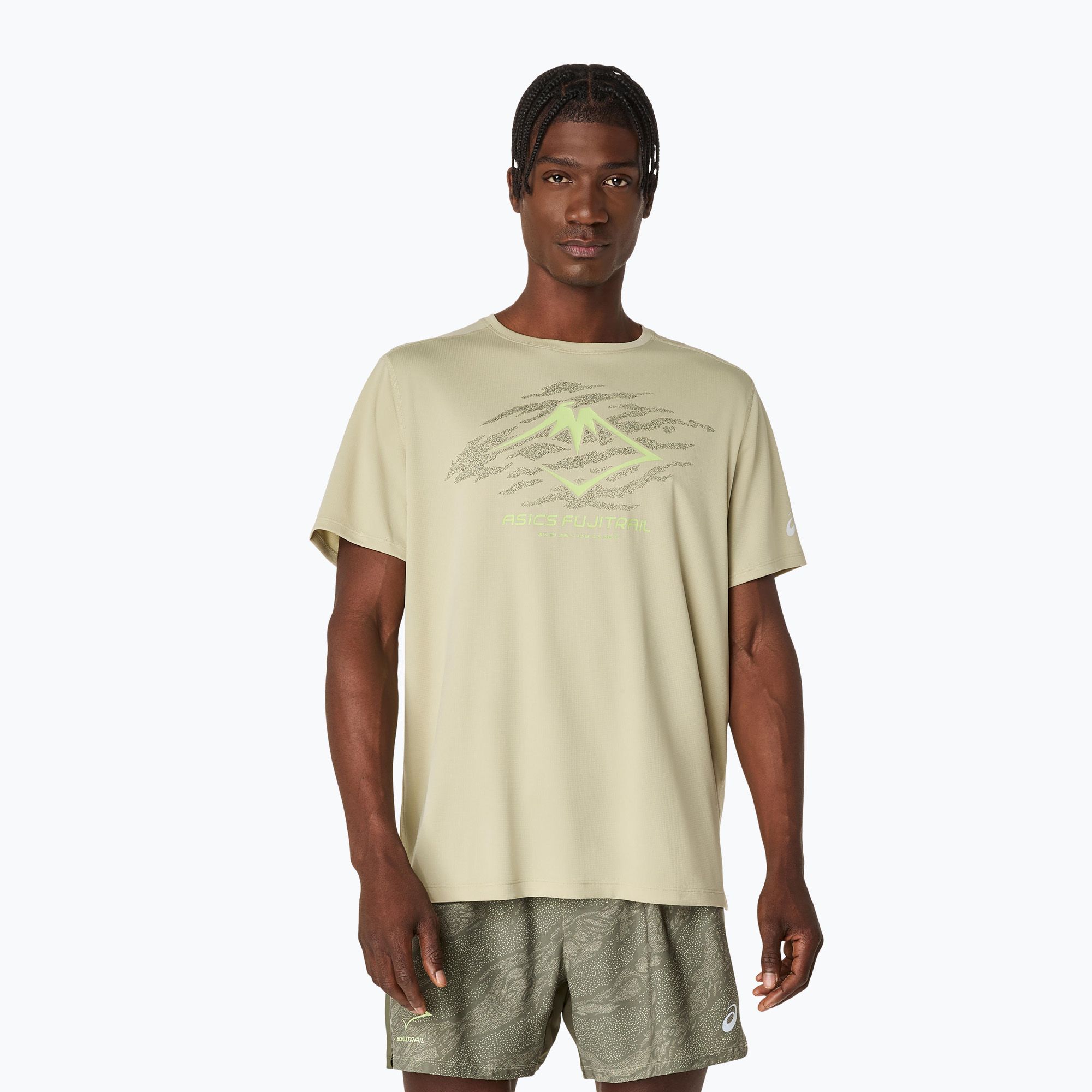 Koszulka do biegania męska ASICS Fujitrail Logo SS khaki 