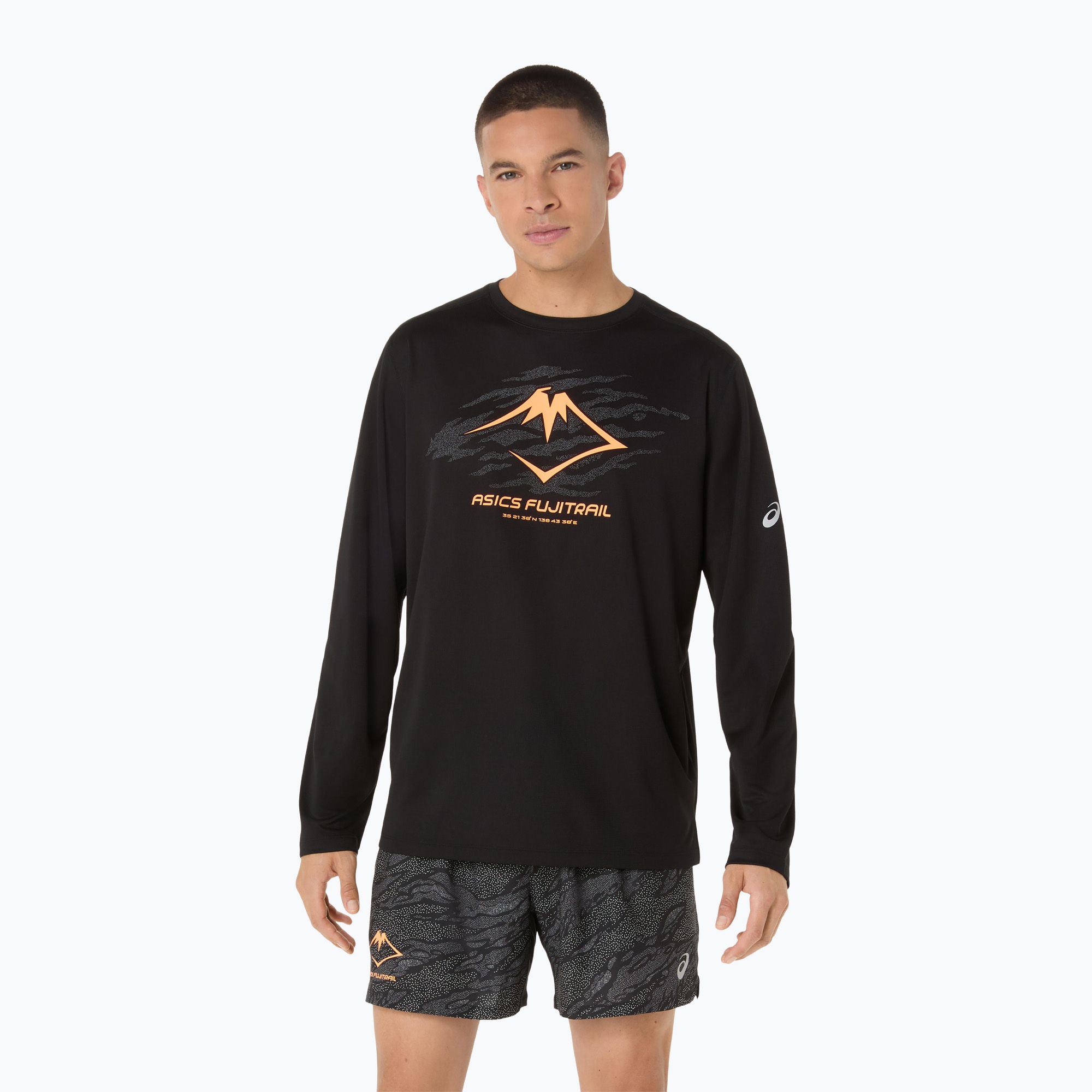 Longsleeve do biegania męski ASICS Fujitrail Logo LS performance black 