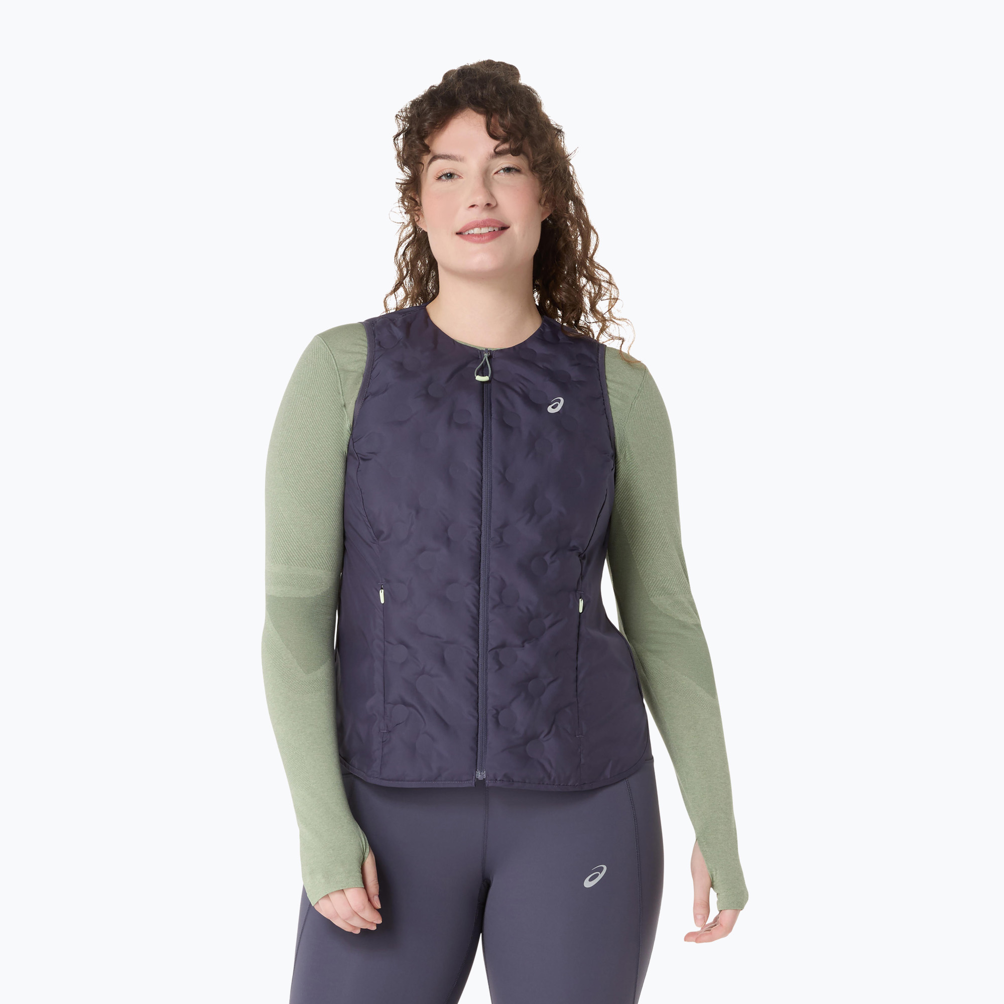 Bezrękawnik do biegania damski ASICS Nagino Run Padded Gilet indigo fog 