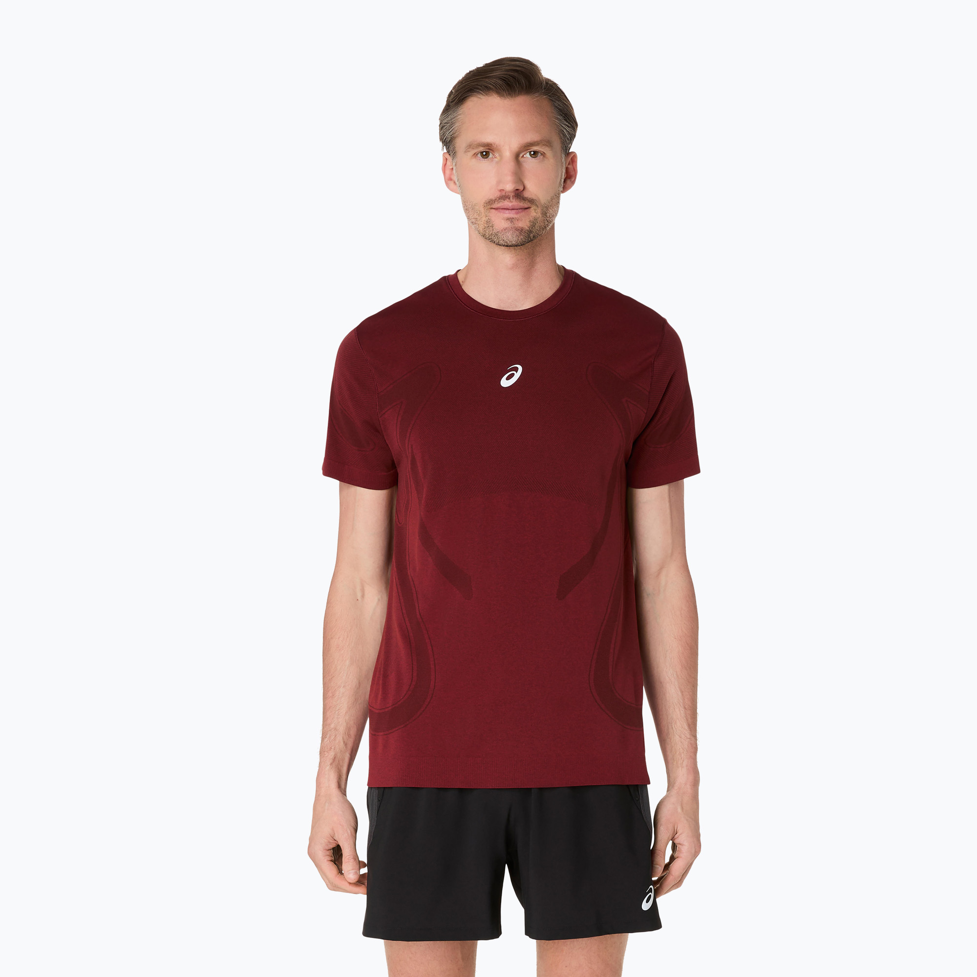 Koszulka do biegania męska ASICS Road Seamless dark red planet 