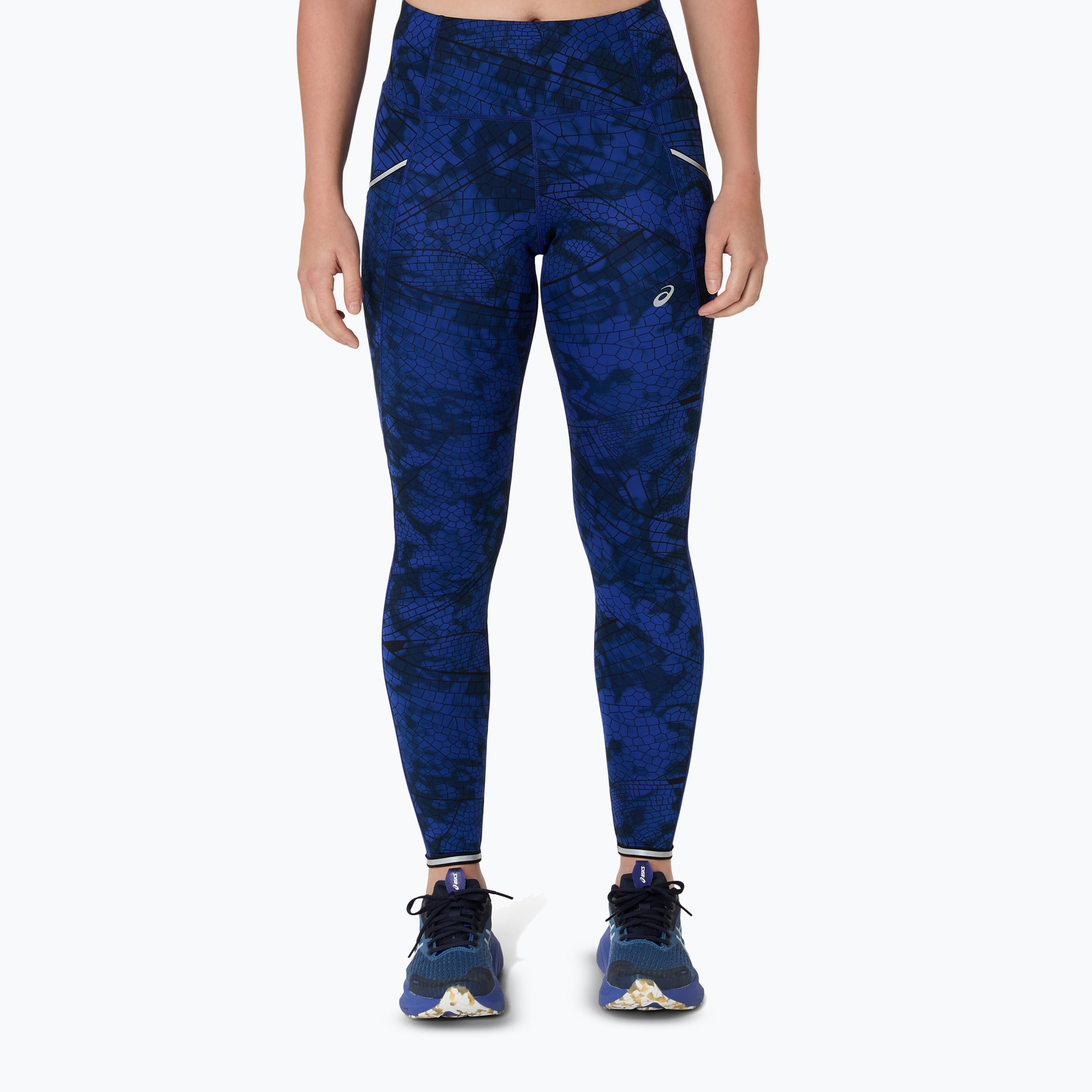 Legginsy do biegania damskie ASICS Road Lite-Show performance black/dark cobalt 