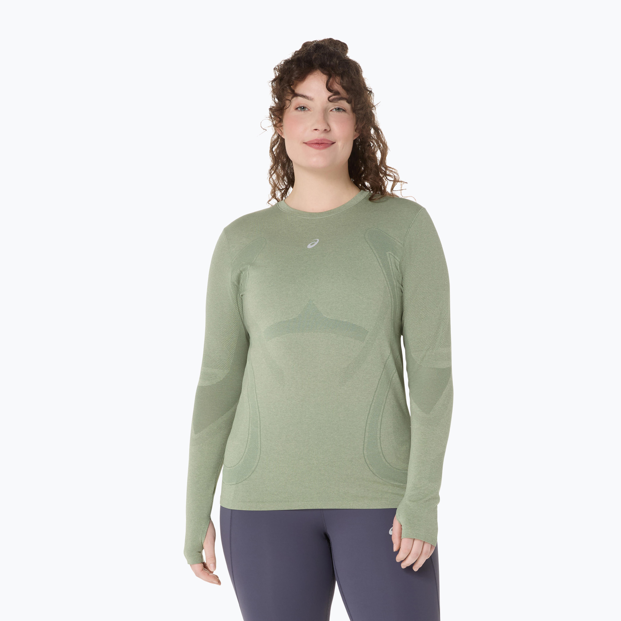 Longsleeve do biegania damski ASICS Road Seamless LS monument blue/whisper green 