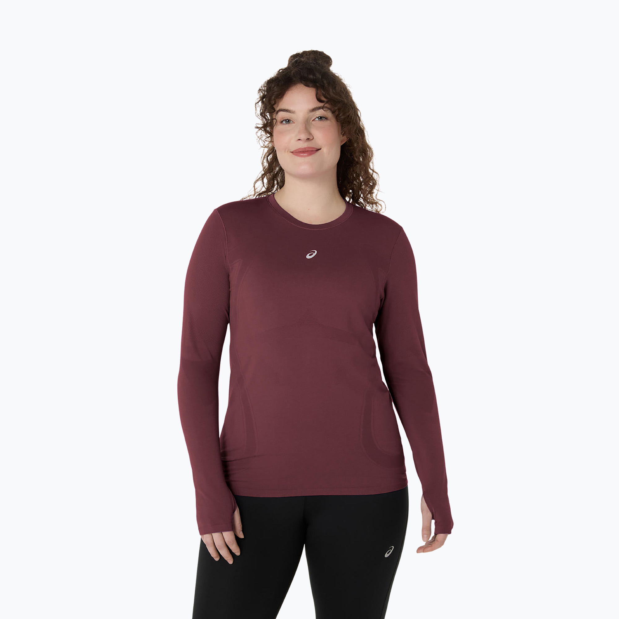 Longsleeve do biegania damski ASICS Road Seamless LS dark currant/port royal 