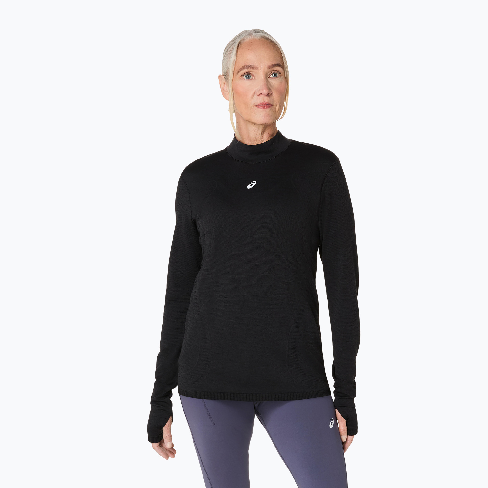 Longsleeve do biegania damski ASICS Road Winter Seamless performance black 