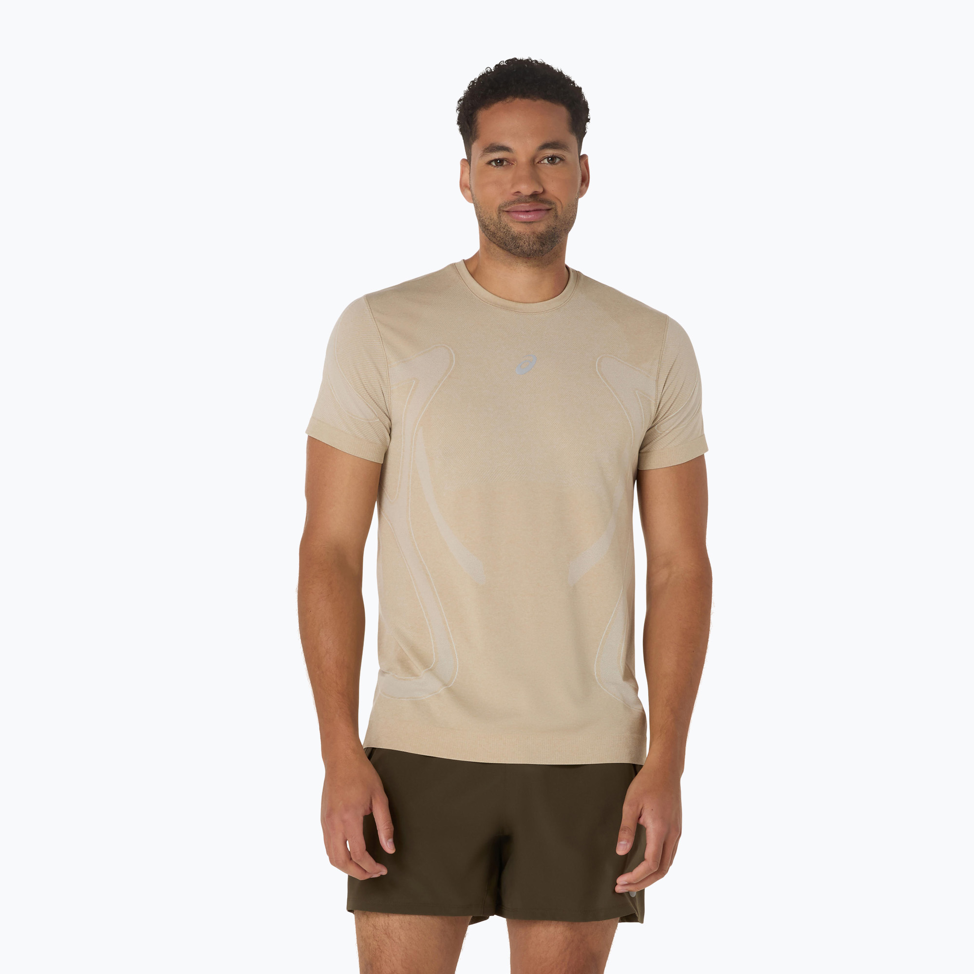 Koszulka do biegania męska ASICS Road Seamless cream 