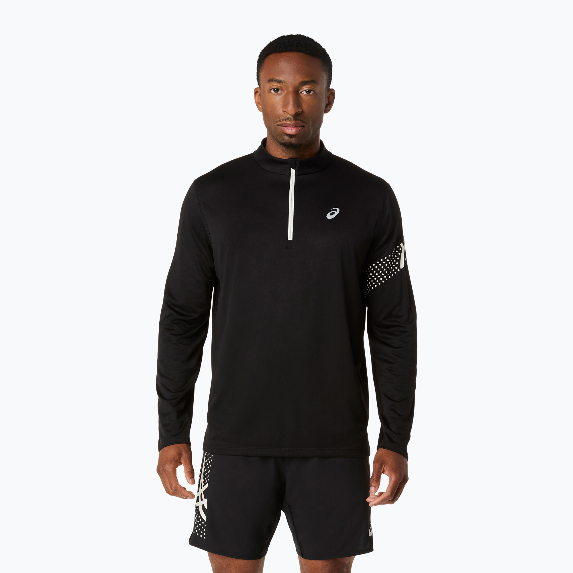 Longsleeve do biegania męski ASICS Icon 1/2 Zip performance black/cream 