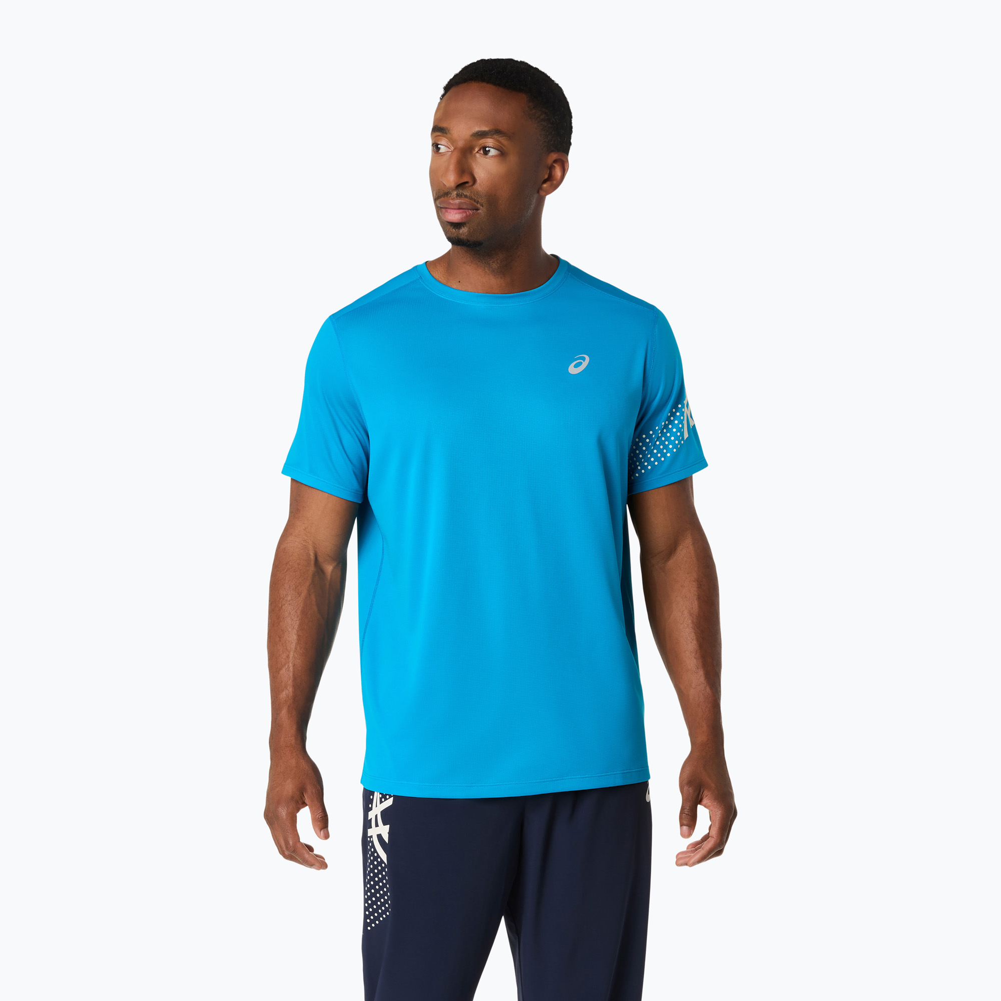Koszulka do biegania męska ASICS Icon aegean blue/cream 