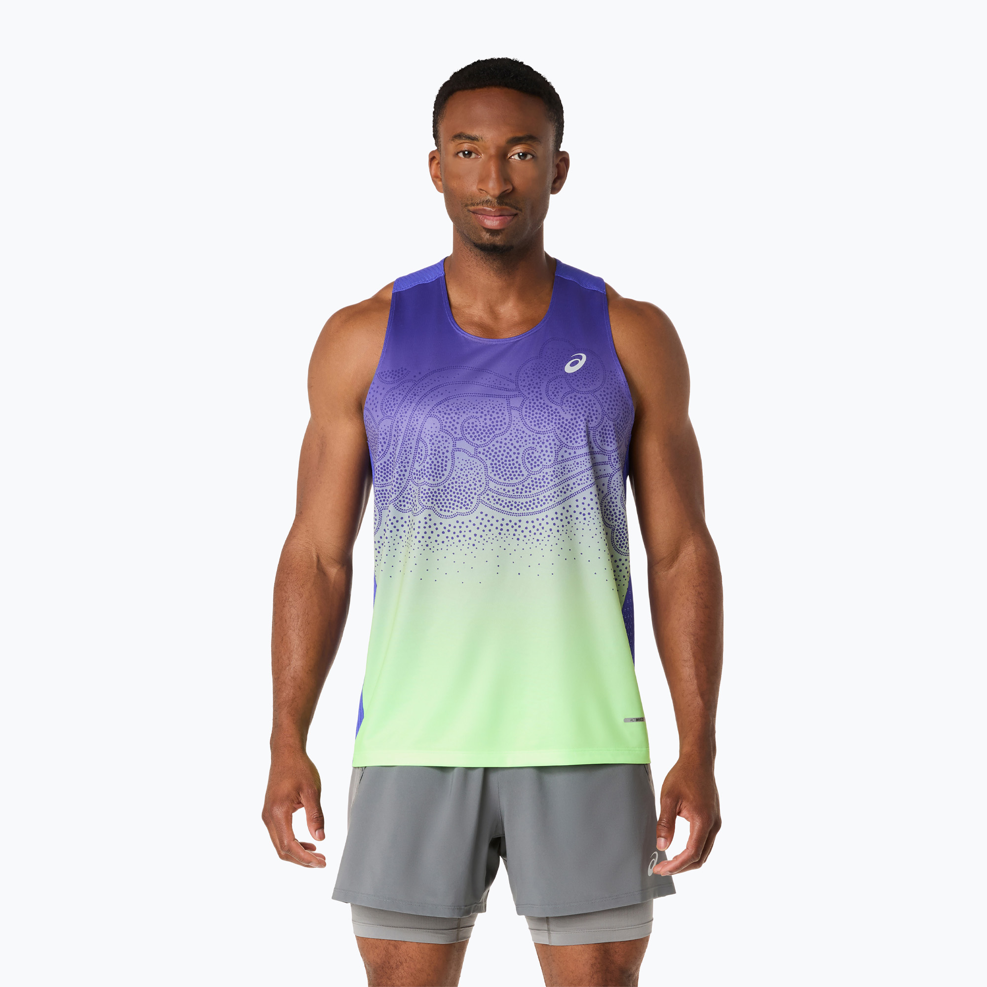 Мъжка тениска за бягане ASICS Road Fade Singlet cobalt burst/illuminate green