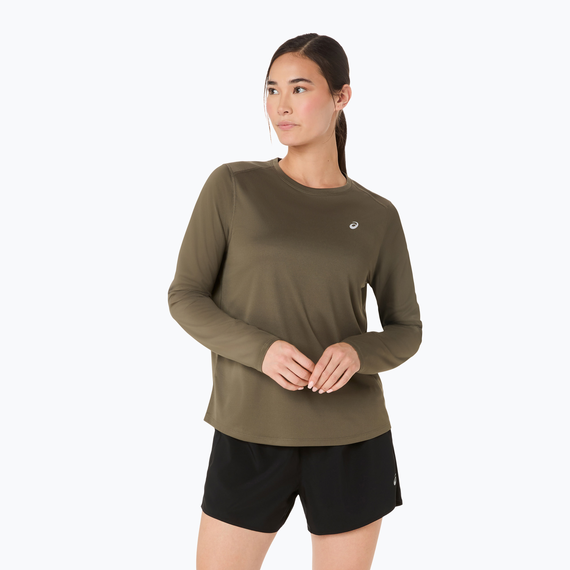 Longsleeve do biegania damski ASICS Core LS Top dark olive 