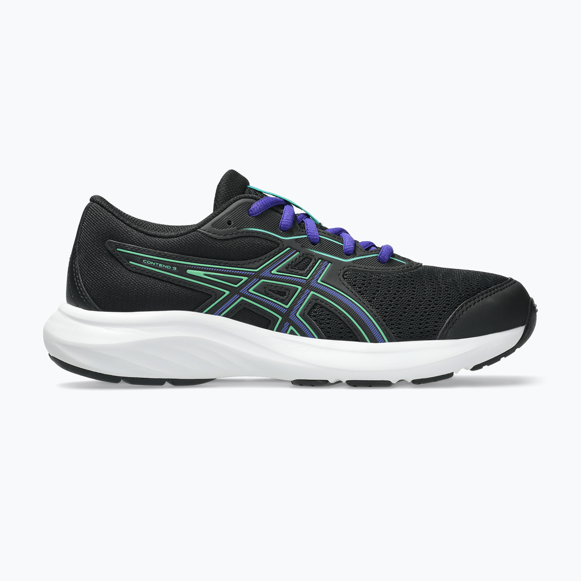 Buty do biegania dziecięce ASICS Contend 9 GS black/vital green 