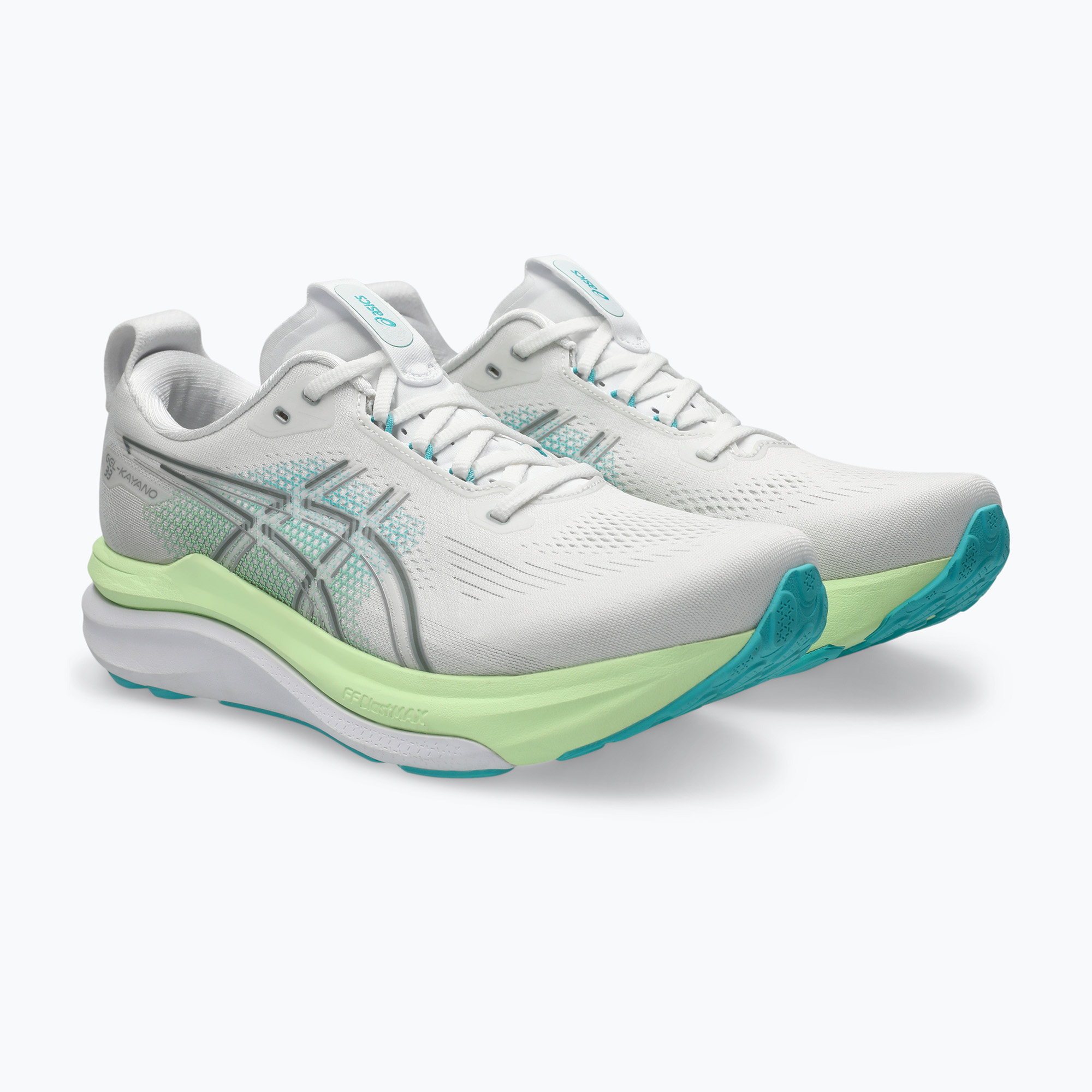 Pánske bežecké topánky ASICS Gel-Kayano 33 white/energy aqua (Gel-Kayano 33 1011C167-100)
