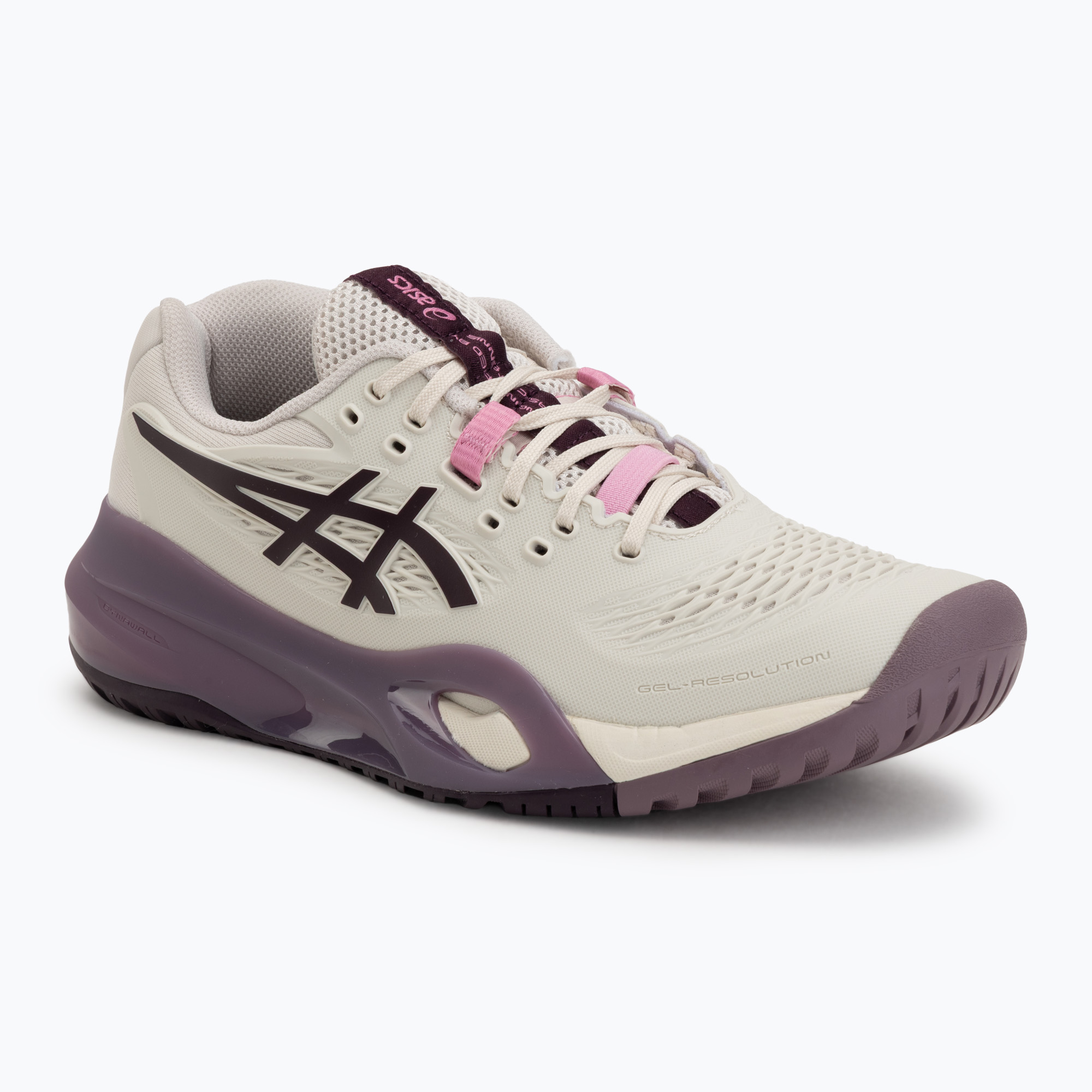 Buty do tenisa damskie ASICS Gel-Resolution X soft oat/dark aubergine 
