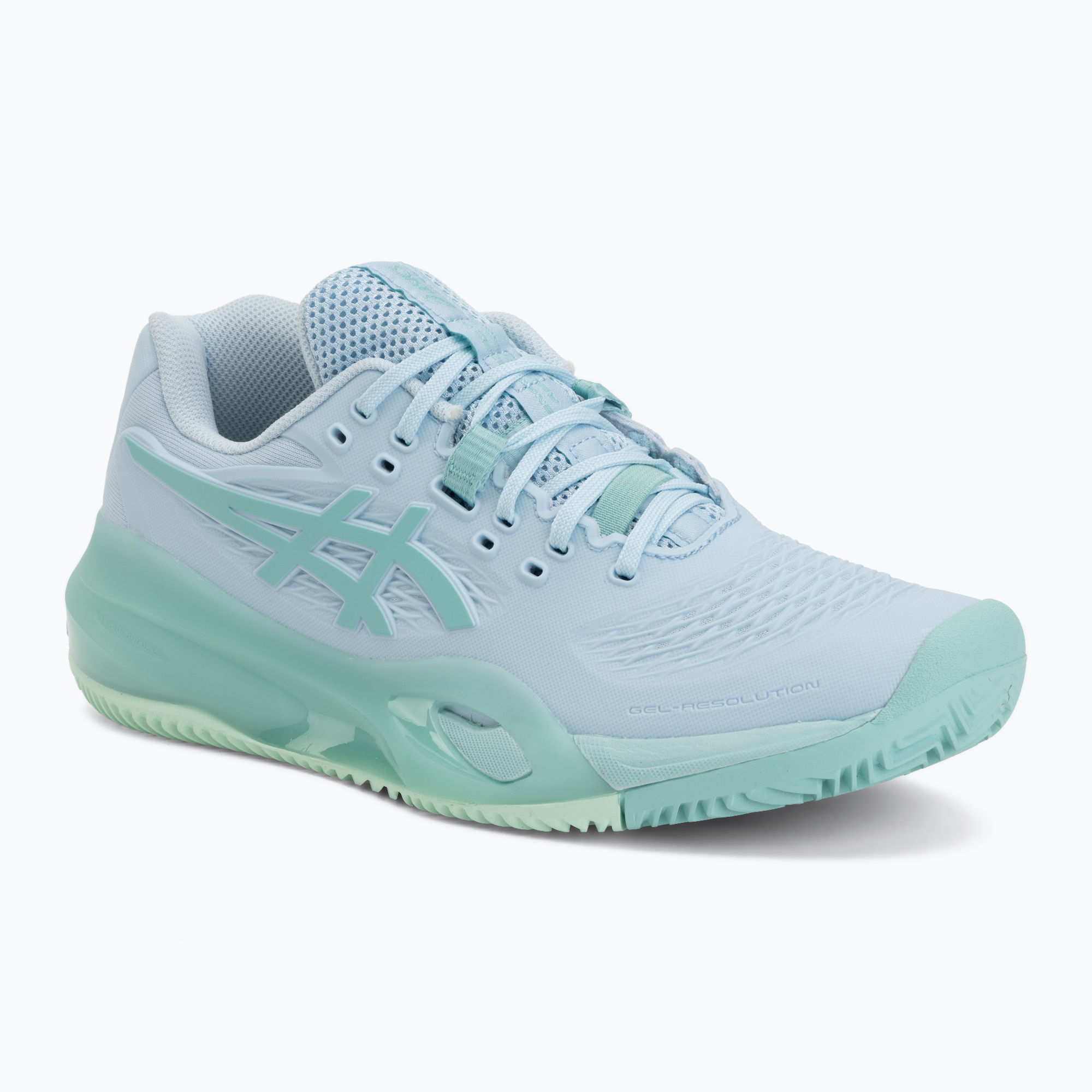 Buty do tenisa damskie ASICS Gel-Resolution X Clay light blue/oasis green 