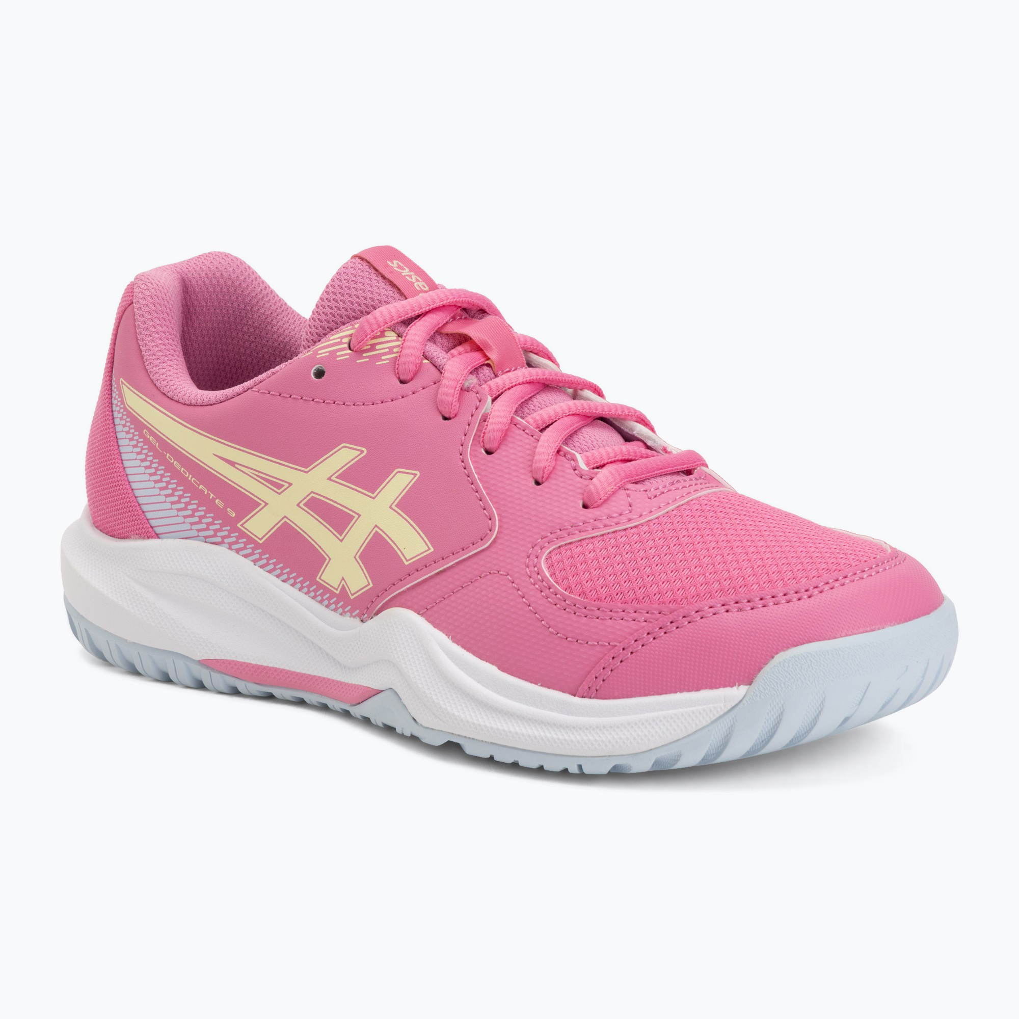 Buty do tenisa dziecięce ASICS Gel-Dedicate 9 GS dragon fruit/soft yellow 