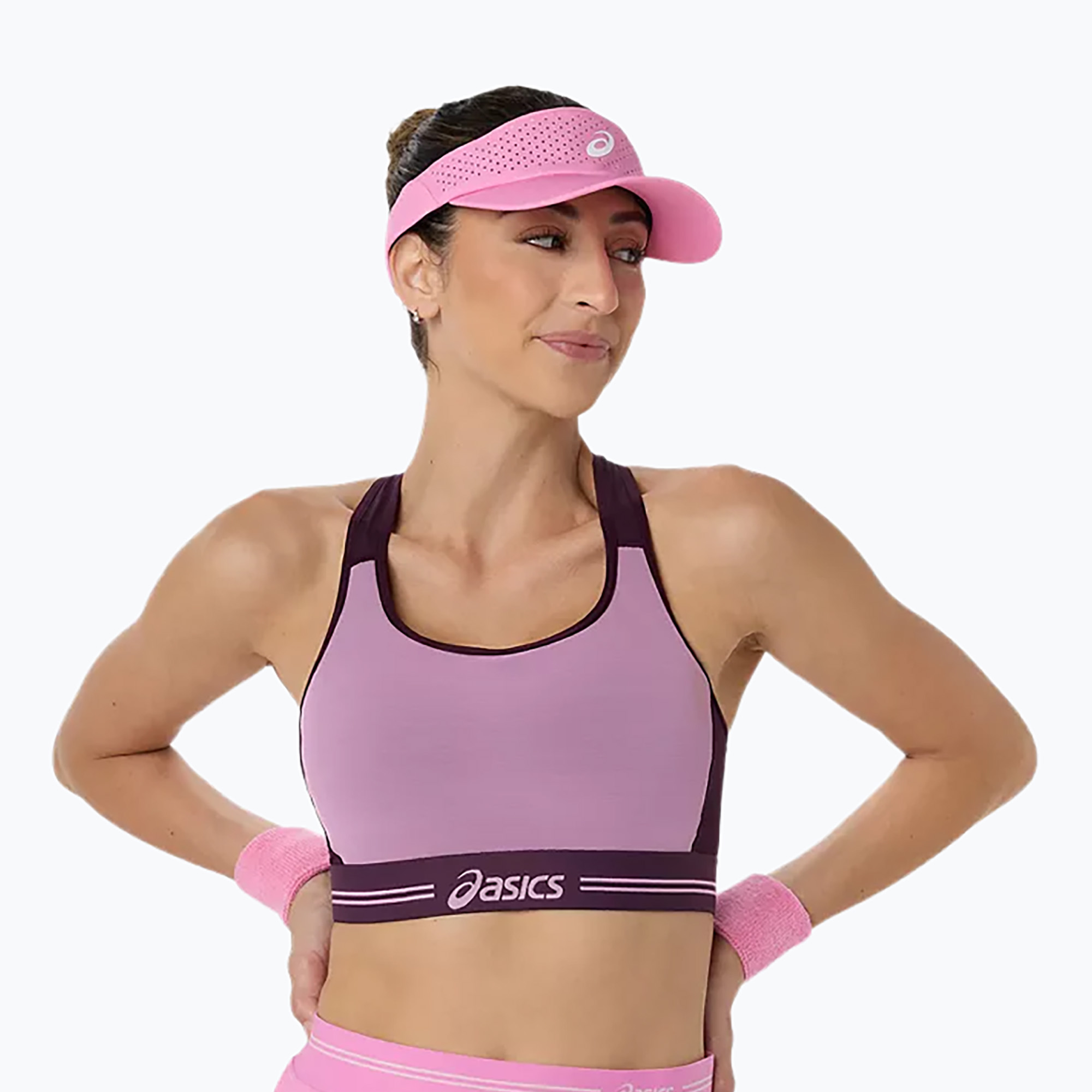 Sutien de antrenament ASICS Game Compression Bra Dark Aubergine/Bubblegum