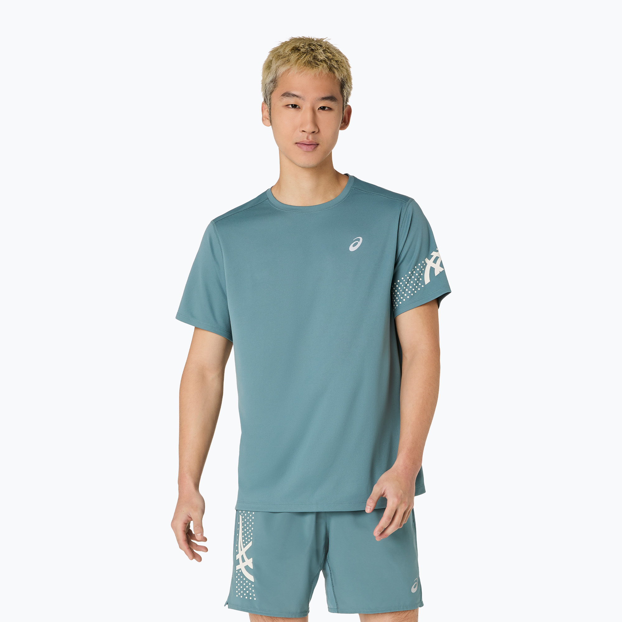 Koszulka do biegania męska ASICS Icon foggy teal 