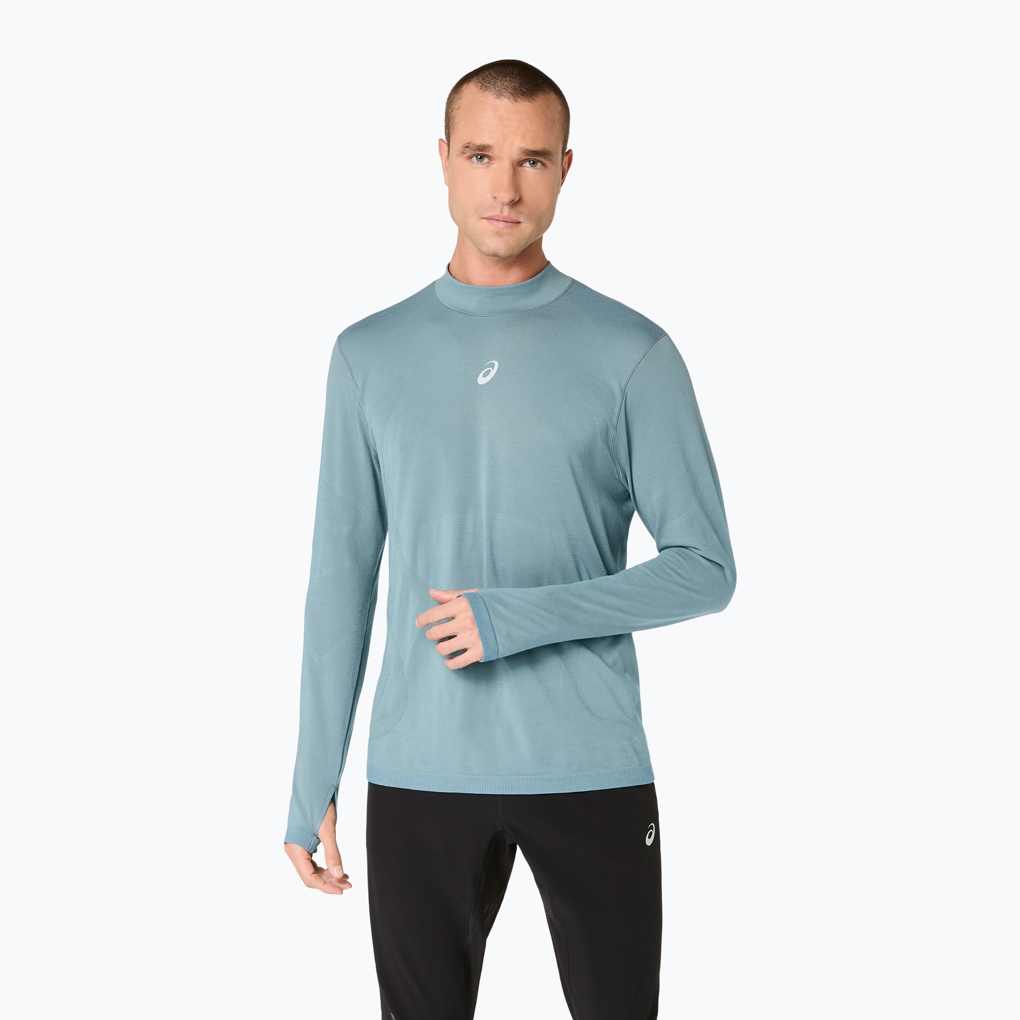 Мъжки термоактивен суитшърт ASICS Road Winter Seamless Top foggy teal