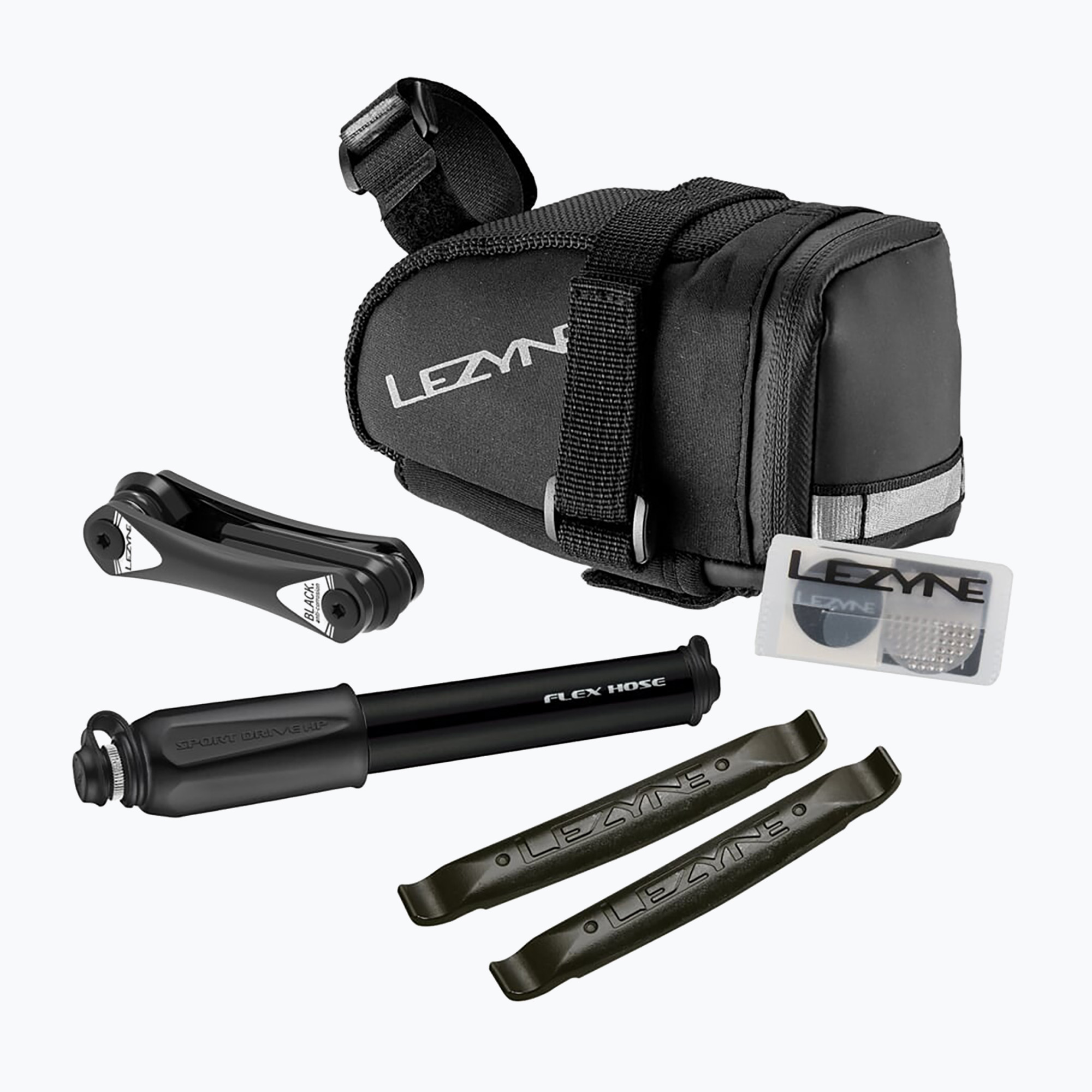 Чанта за велосипед под седалката   комплект за ремонт Lezyne M-Caddy - Sport Kit 0,5 l black/ black
