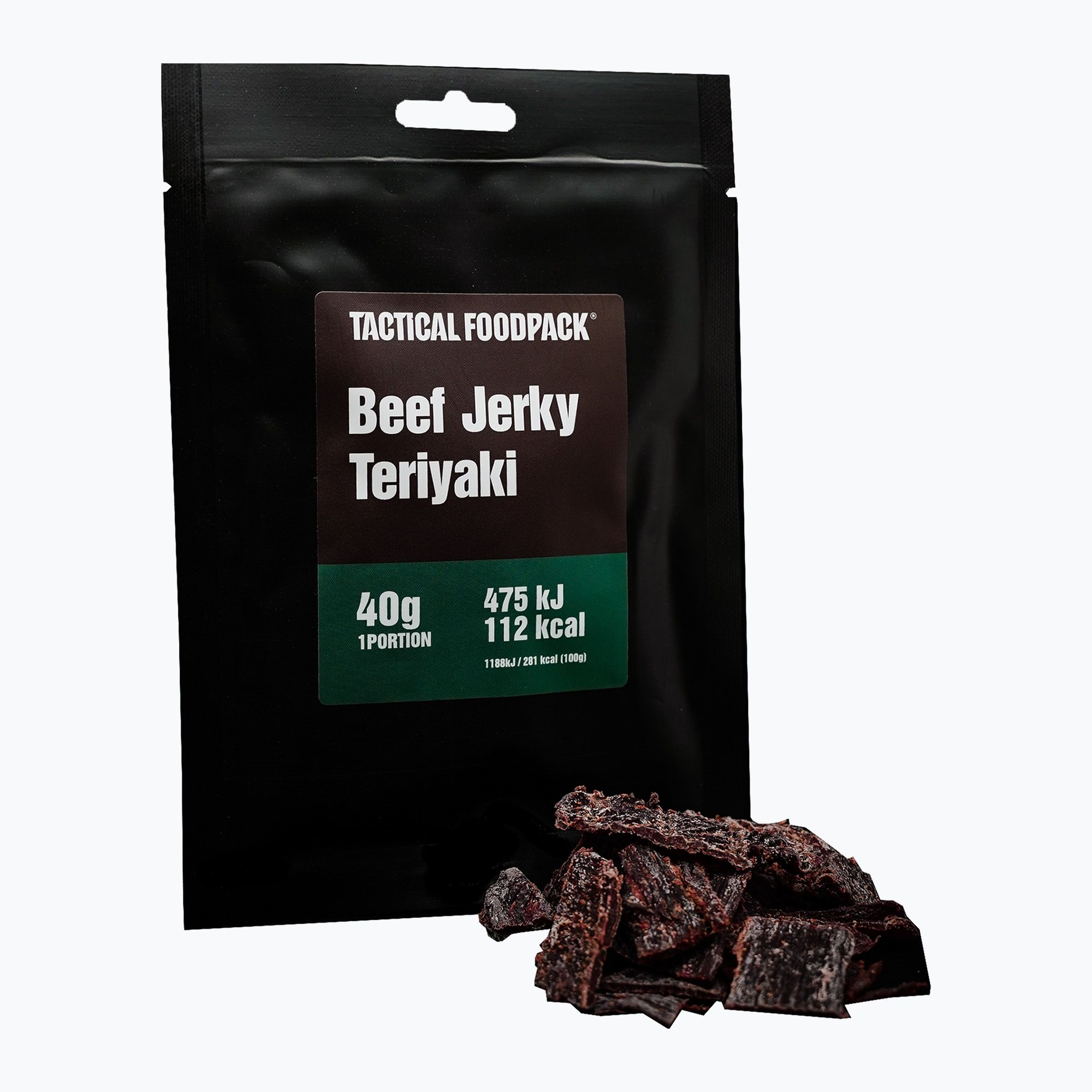Tactical Foodpack Manzo essiccato Jerky Teriyaki 40 g (40 g) (Beef Jerky Teriyaki TFP-11110)