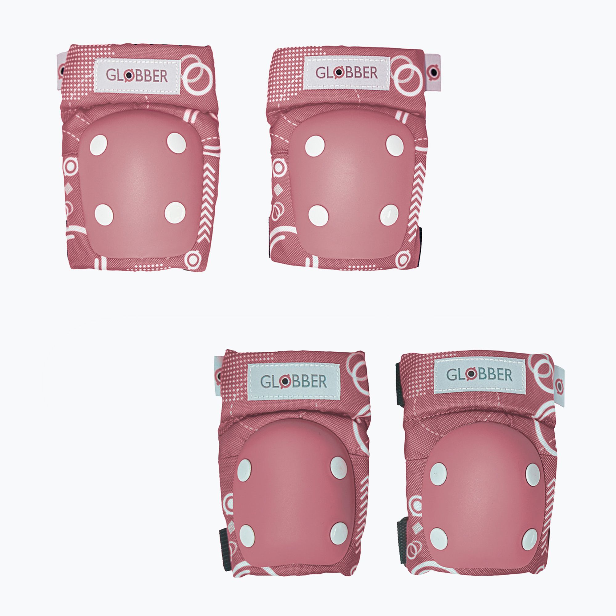 Globber Toddler deep pastel pink/shapes baby protector set (XXS)