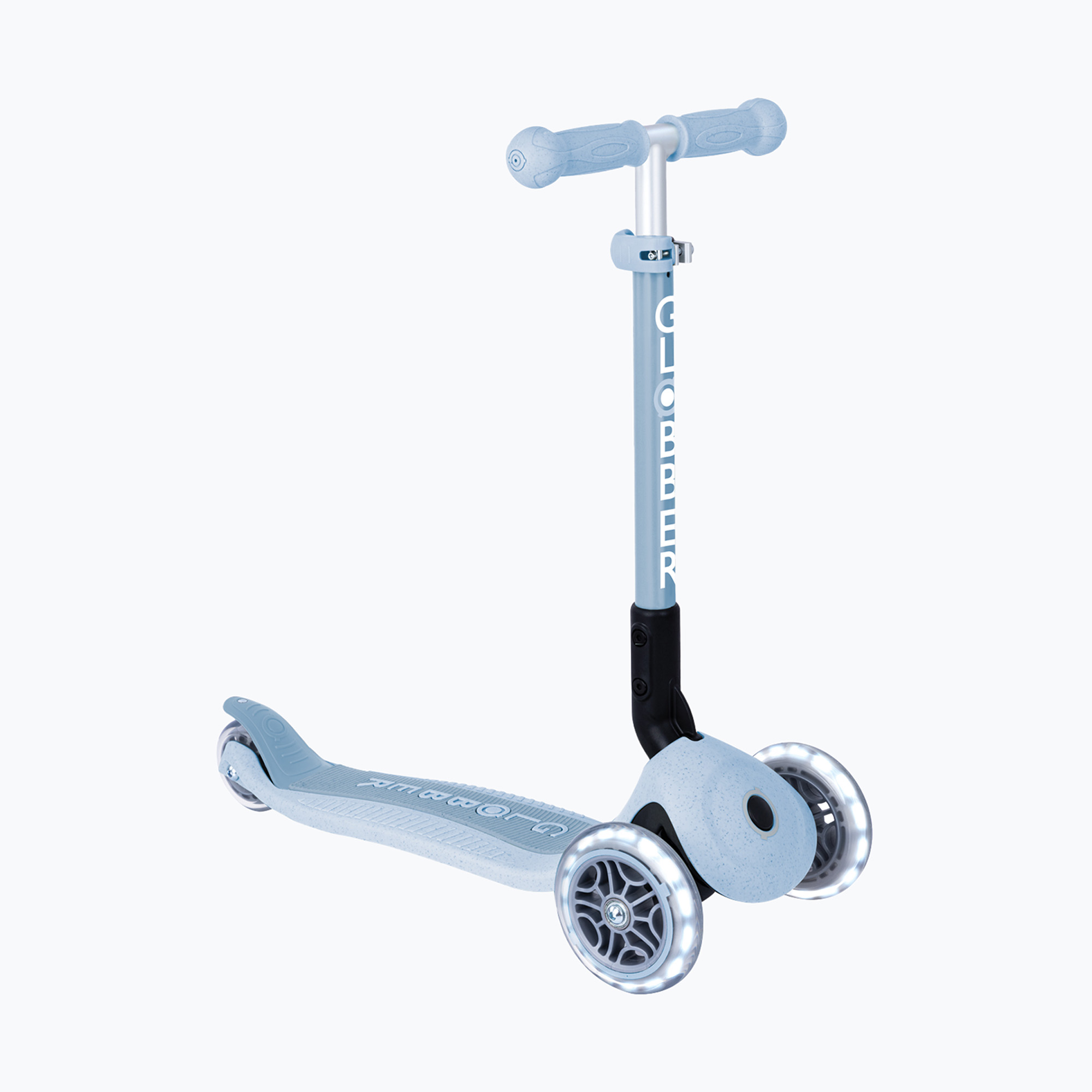 Hulajnoga trójkołowa dziecięca Globber Junior Foldable Lights Eco blueberry 